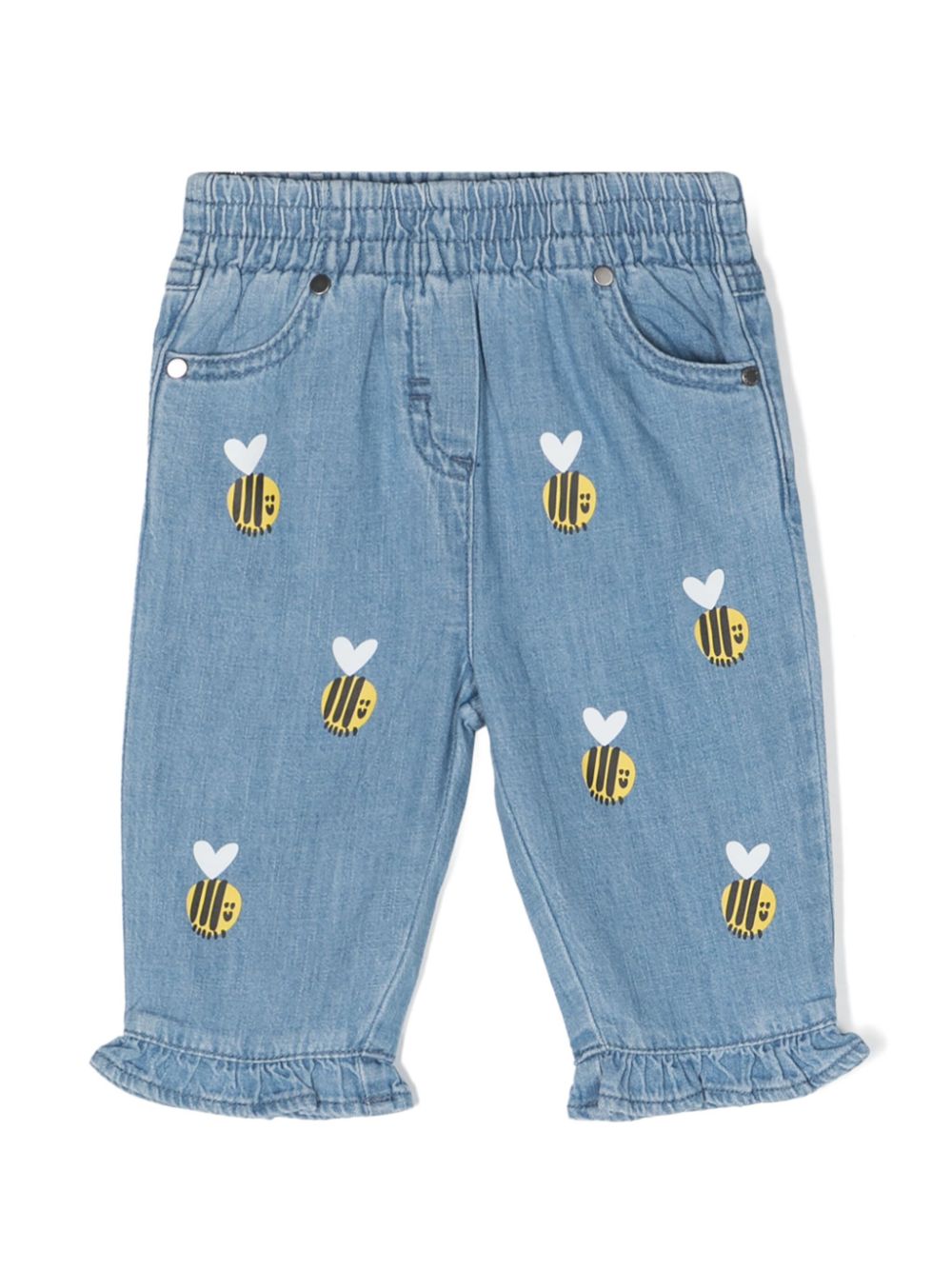 Stella McCartney Kids Rüschensaum-Jeans mit Bienen-Print - Blau von Stella McCartney Kids