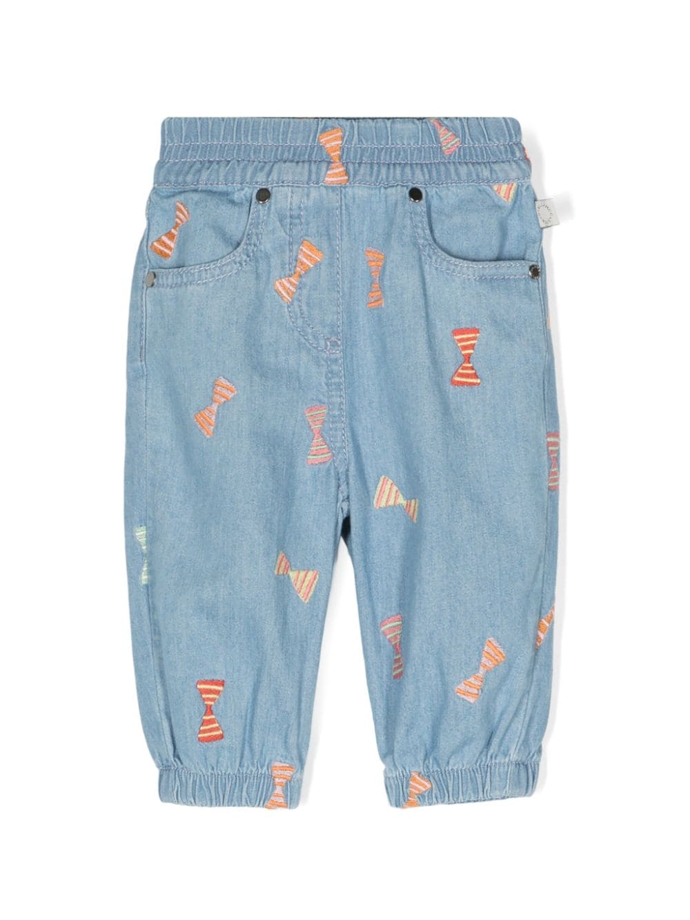 Stella McCartney Kids Striped Bow High-Waist-Jeans - Blau von Stella McCartney Kids