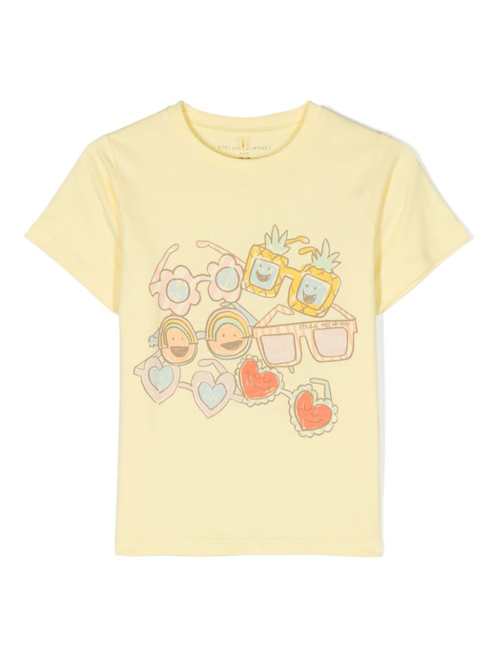 Stella McCartney Kids T-Shirt mit Sunglasses Doodle-Print - Gelb von Stella McCartney Kids