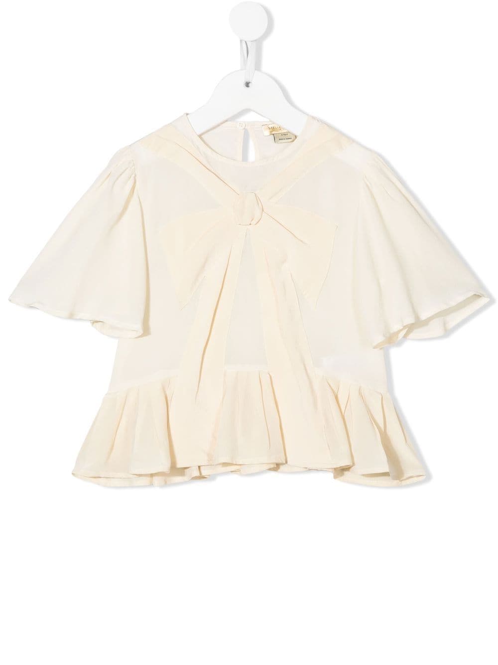 Stella McCartney Kids TEEN Seidenbluse mit Schleifendetail - Nude von Stella McCartney Kids