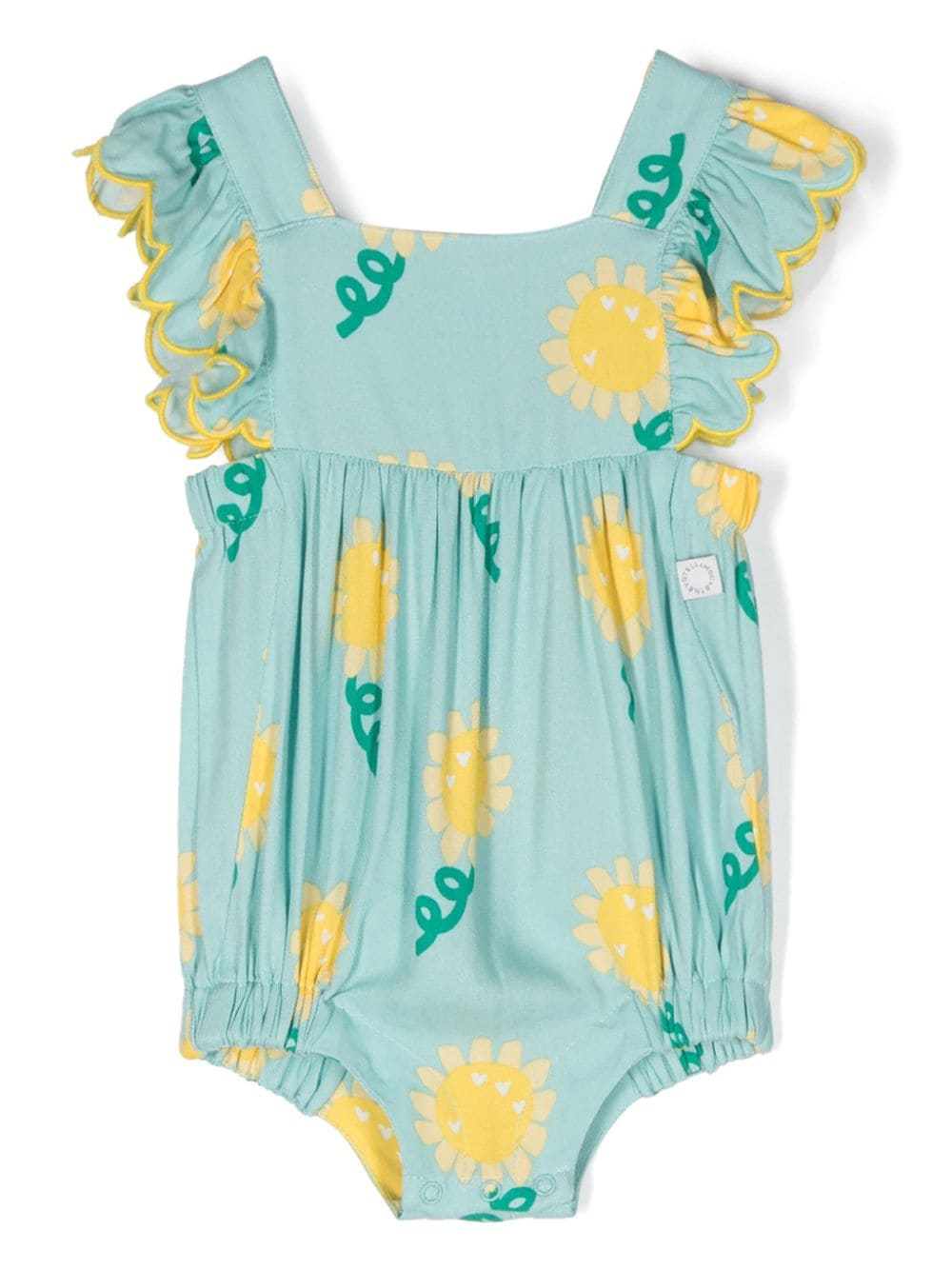 Stella McCartney Kids Twill-Strampler mit Sonnenblumen-Print - Grün von Stella McCartney Kids