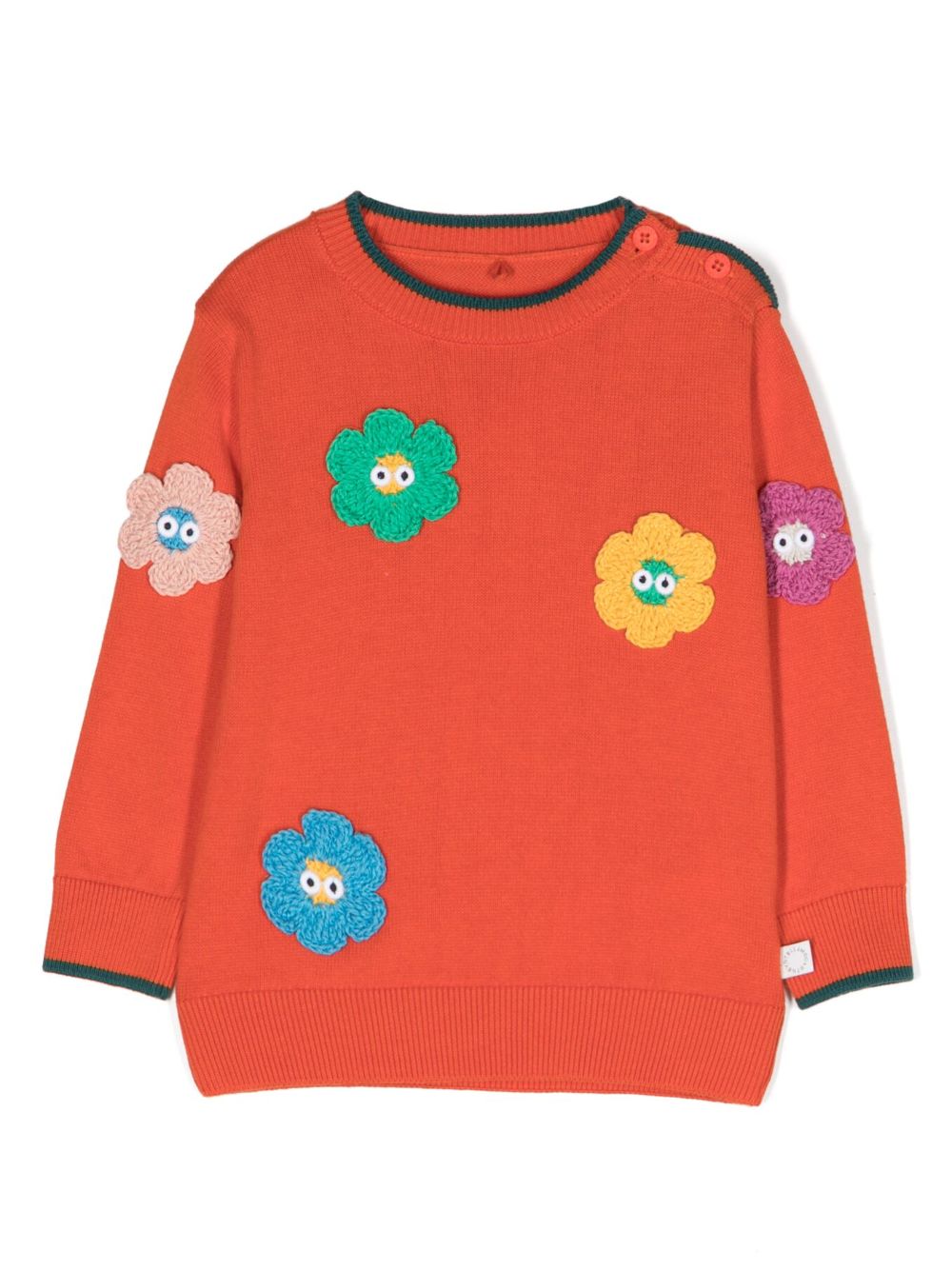 Stella McCartney Kids Pullover mit Blumenapplikation - Orange von Stella McCartney Kids