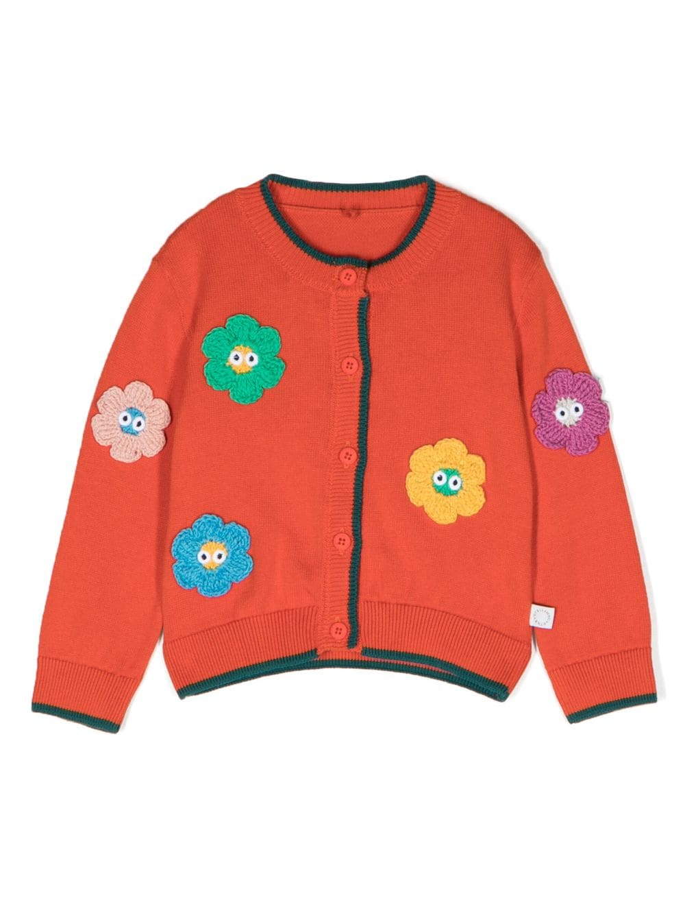 Stella McCartney Kids Cardigan aus Bio-Baumwolle mit Blumen - Orange von Stella McCartney Kids