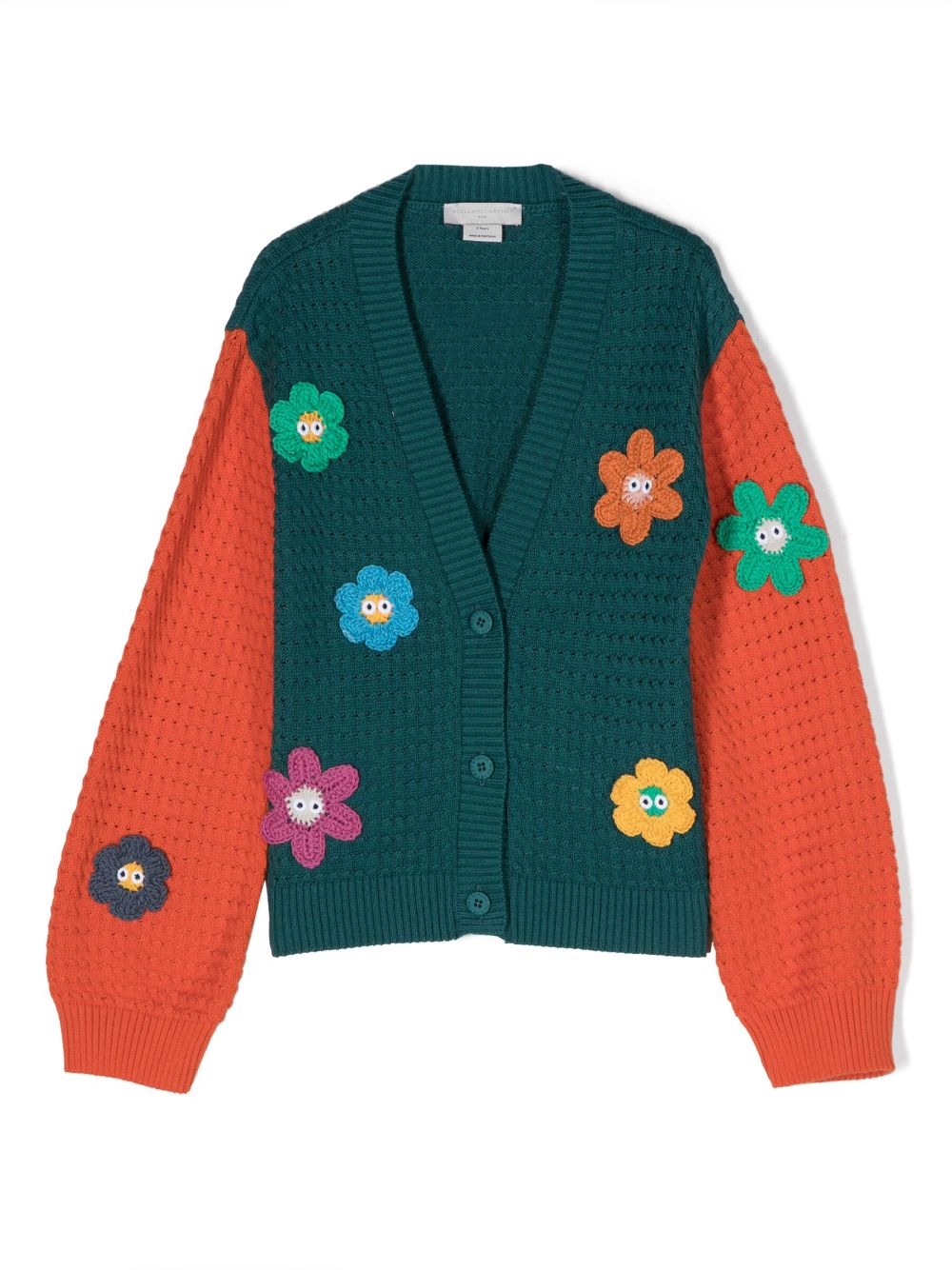 Stella McCartney Kids Gehäkelter Cardigan mit Blumenstickerei - Grün von Stella McCartney Kids