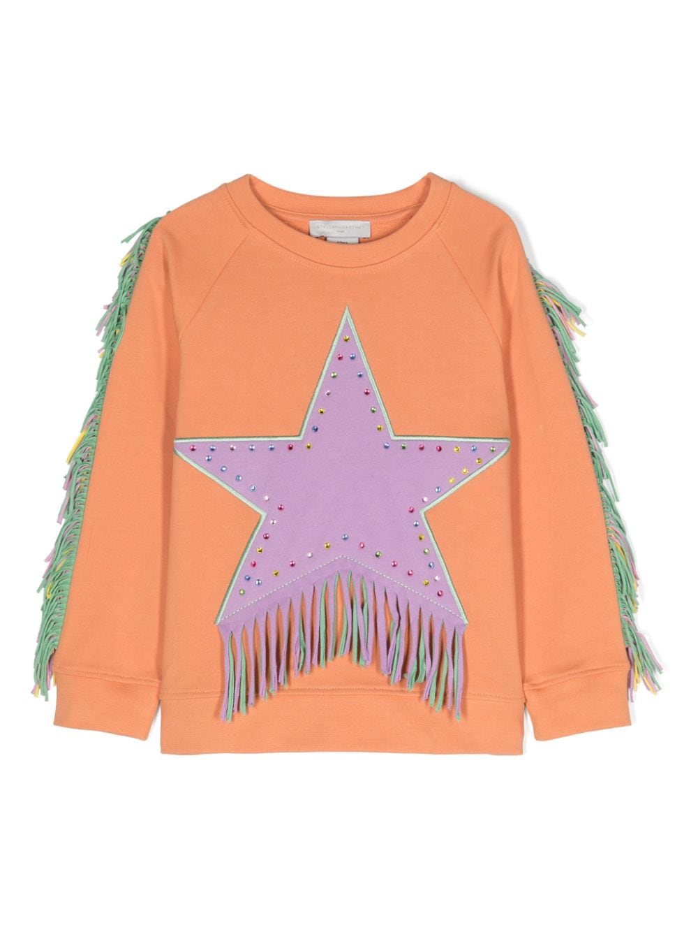 Stella McCartney Kids Sweatshirt aus Bio-Baumwolle mit Fransen - Orange von Stella McCartney Kids