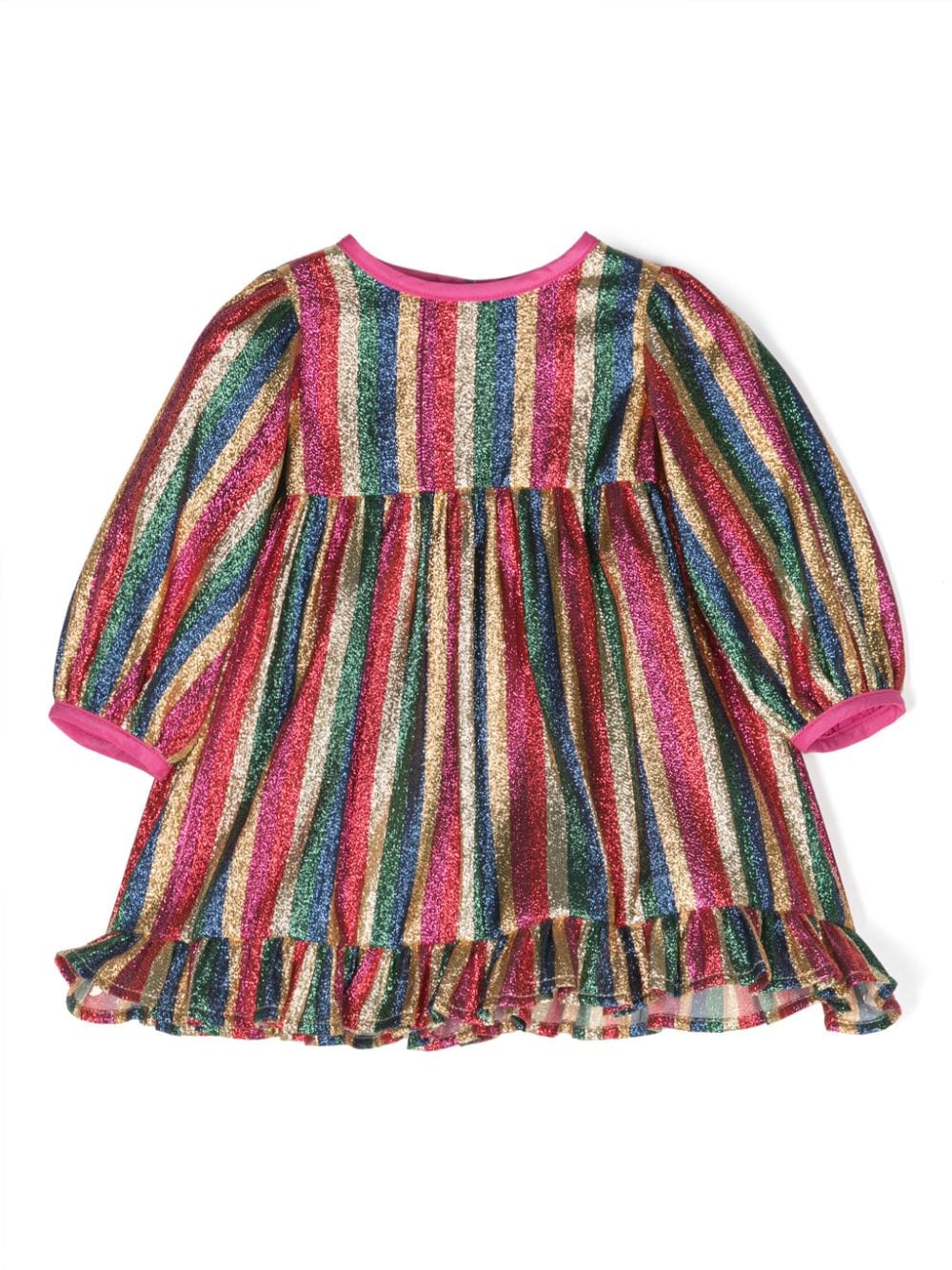 Stella McCartney Kids Gestreiftes Kleid mit Glitter-Detail - Gold von Stella McCartney Kids