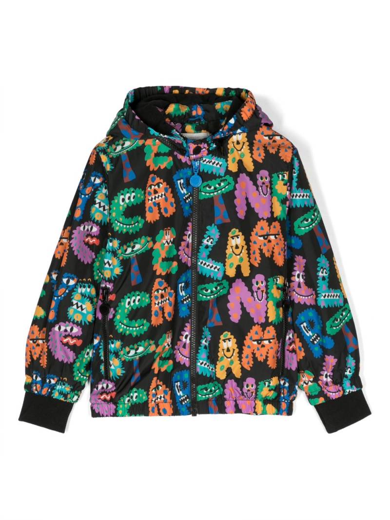 Stella McCartney Kids Kapuzenjacke mit grafischem Print - Schwarz von Stella McCartney Kids