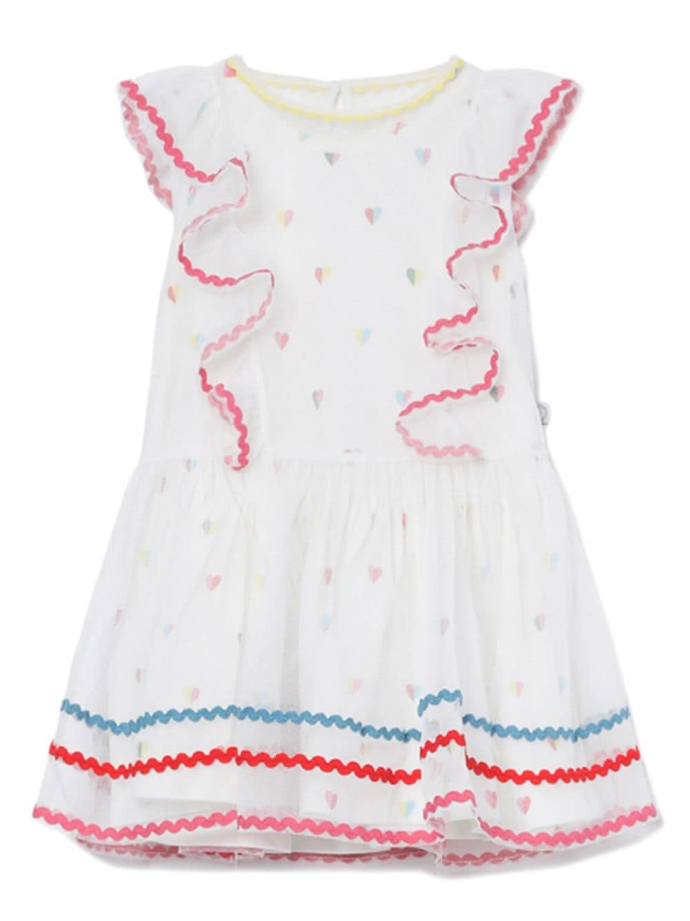 Stella McCartney Kids Gerüschtes Kleid mit Herz-Print - Weiß von Stella McCartney Kids