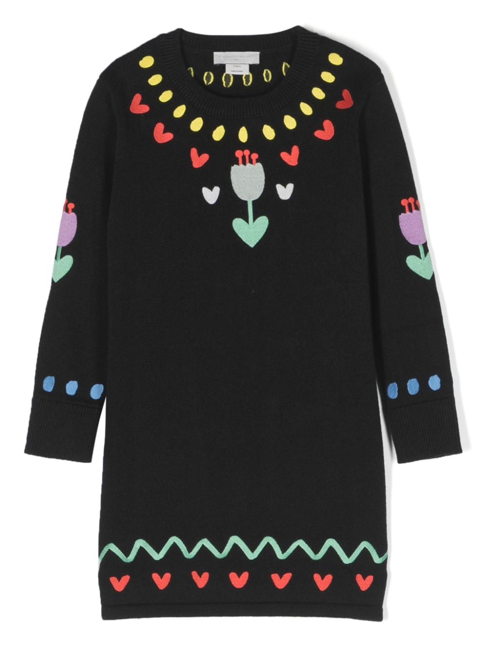 Stella McCartney Kids Gestricktes Kleid mit Intarsienmuster - Schwarz von Stella McCartney Kids