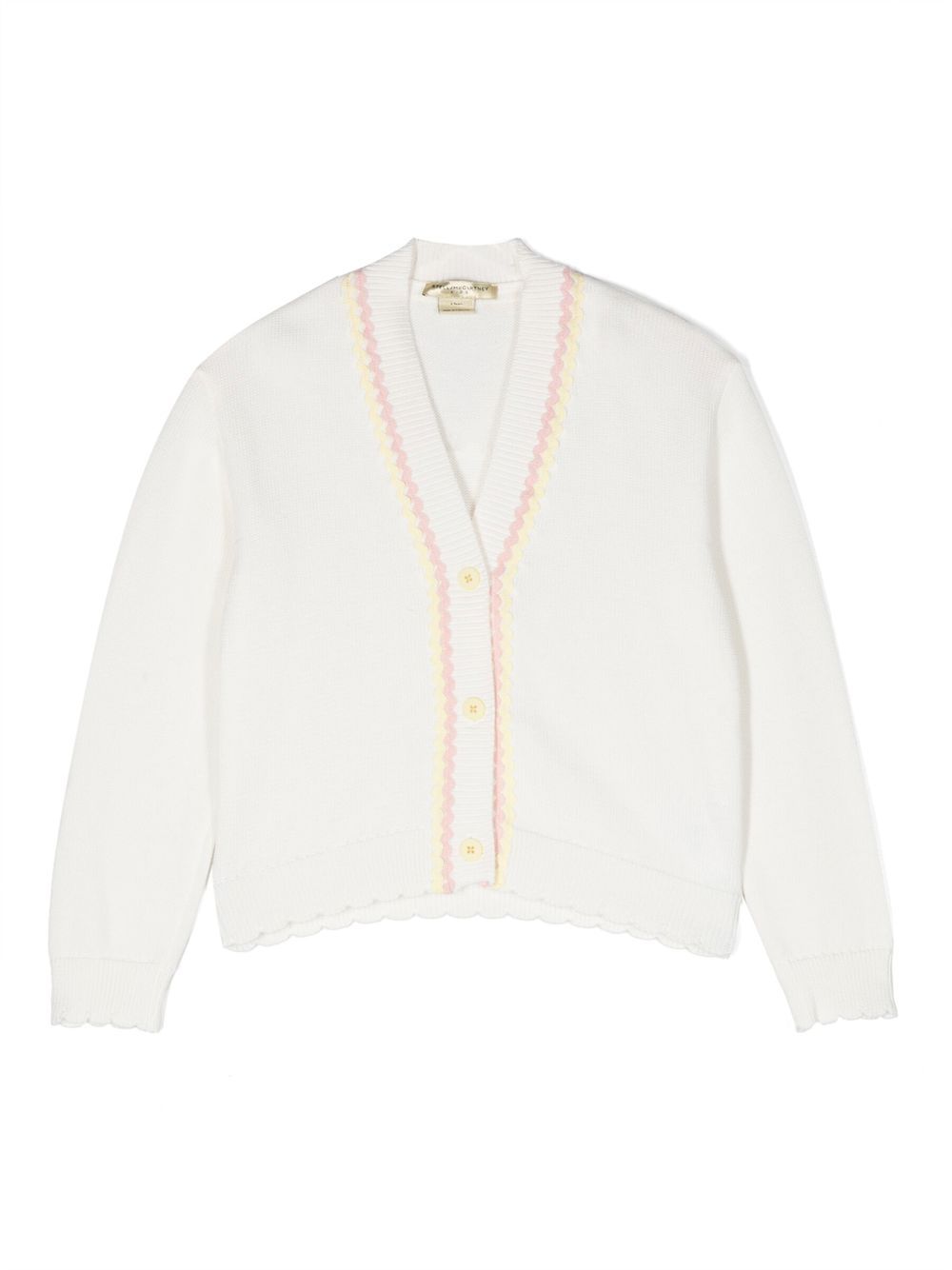 Stella McCartney Kids Gerippter Cardigan mit V-Ausschnitt - Weiß von Stella McCartney Kids