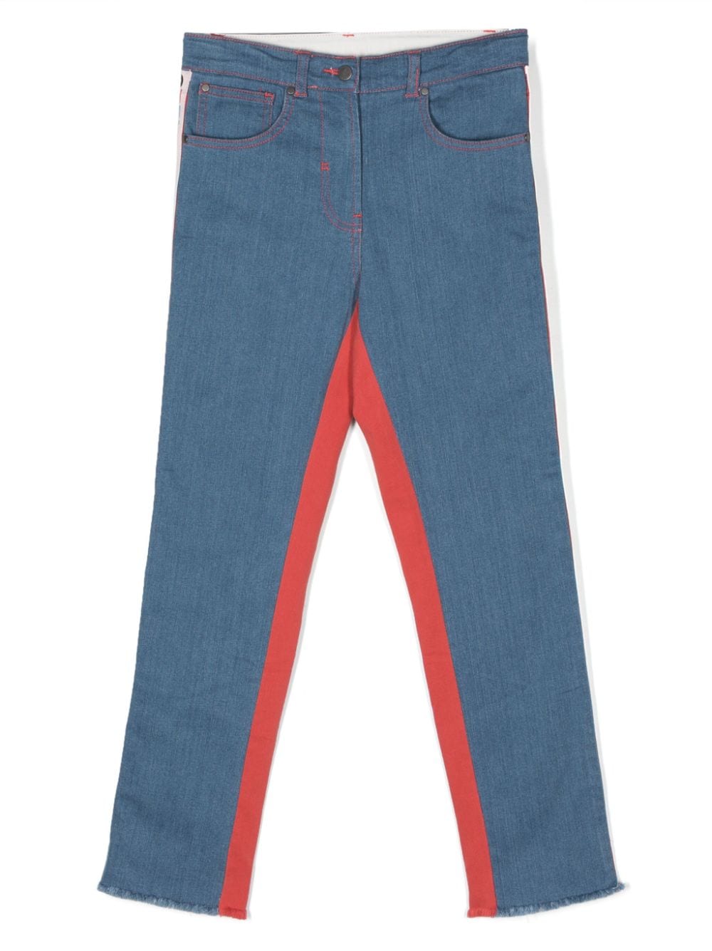 Stella McCartney Kids Gerade Jeans in Colour-Block-Optik - Blau von Stella McCartney Kids