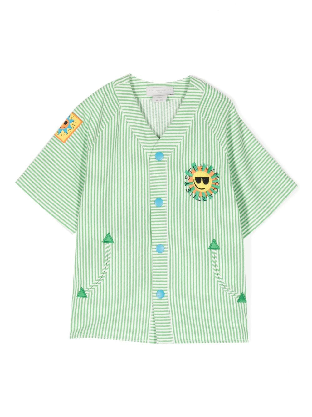 Stella McCartney Kids Gestreiftes Hemd - Grün von Stella McCartney Kids