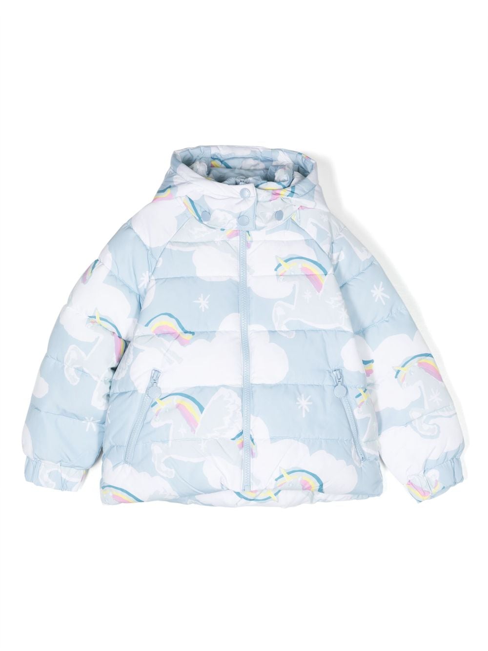 Stella McCartney Kids Gefütterte Jacke mit Einhorn-Print - Blau von Stella McCartney Kids