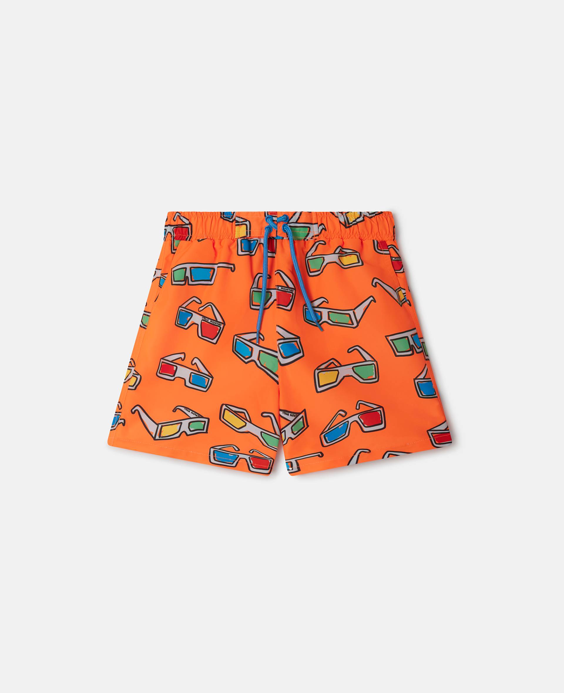 Stella McCartney - 3D Glasses Swimming Trunks, Frau, Neon Orange, Größe: 10 von Stella McCartney