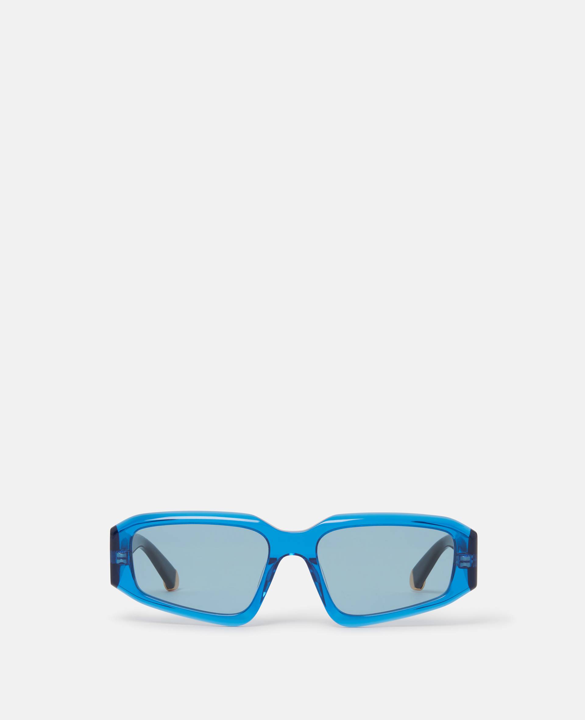 Stella McCartney - Abstrakte rechteckige Sonnenbrille, Frau, Transparentes Blau von Stella McCartney