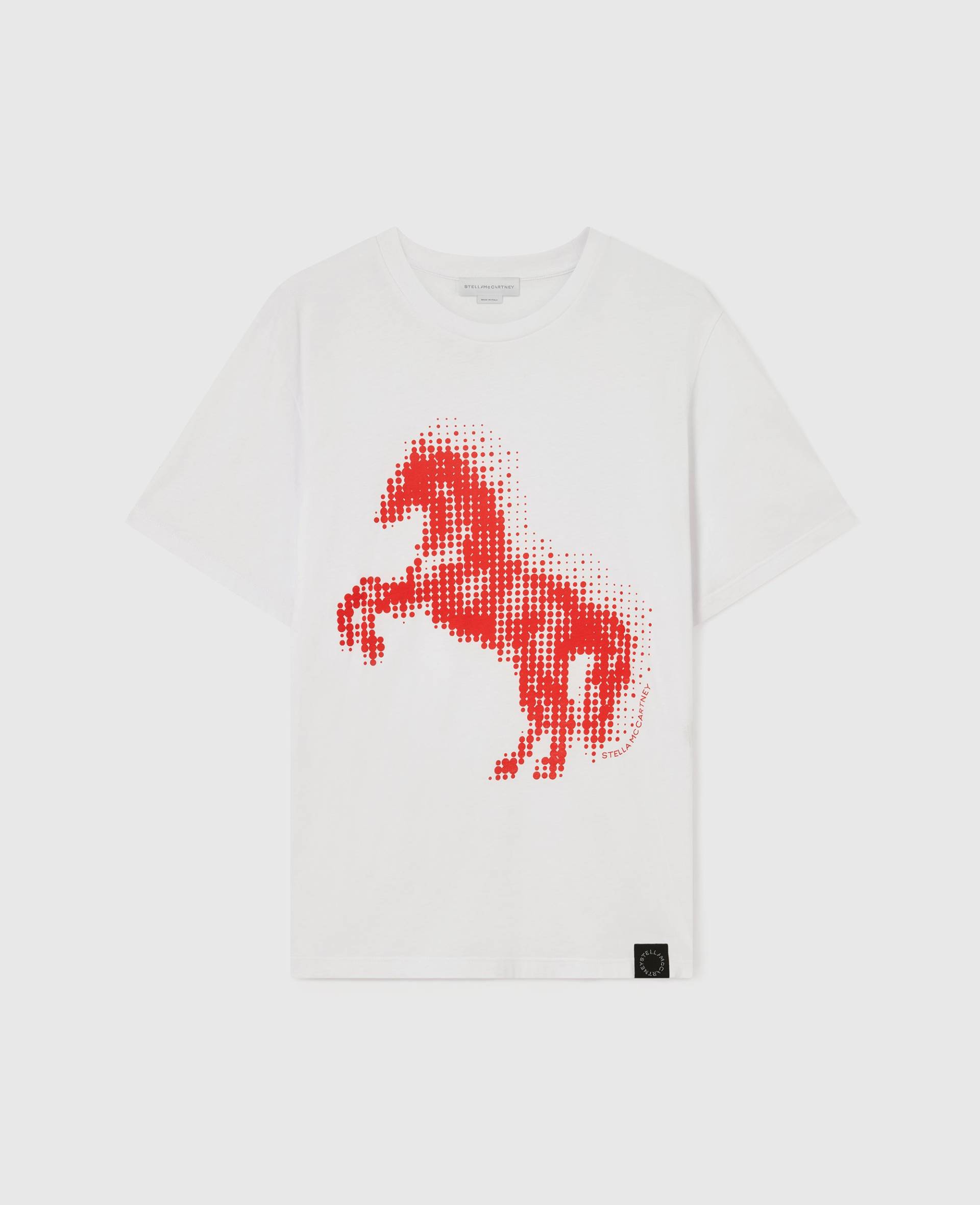Stella McCartney - Airbrushed Horse Graphic T-Shirt, Frau, Pure White, Größe: M von Stella McCartney