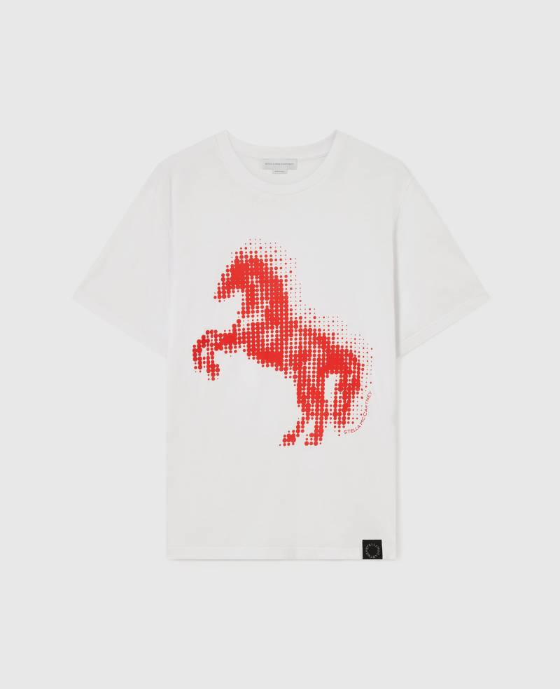 Stella McCartney - Airbrushed Horse Graphic T-Shirt, Frau, Pure White, Größe: XS von Stella McCartney
