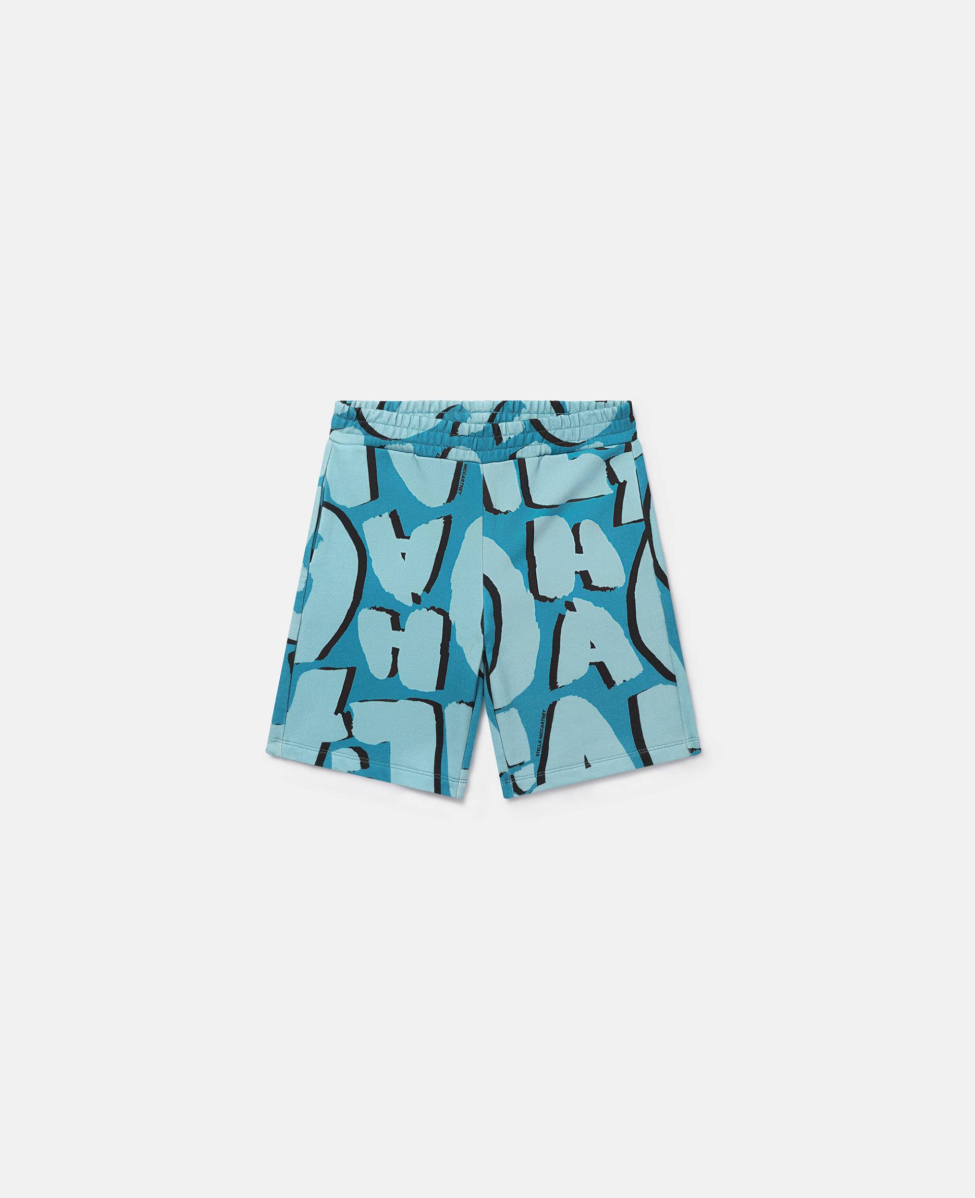 Stella McCartney - Aloha Lettering Jersey Shorts, Frau, Bright Blue, Größe: 10 von Stella McCartney