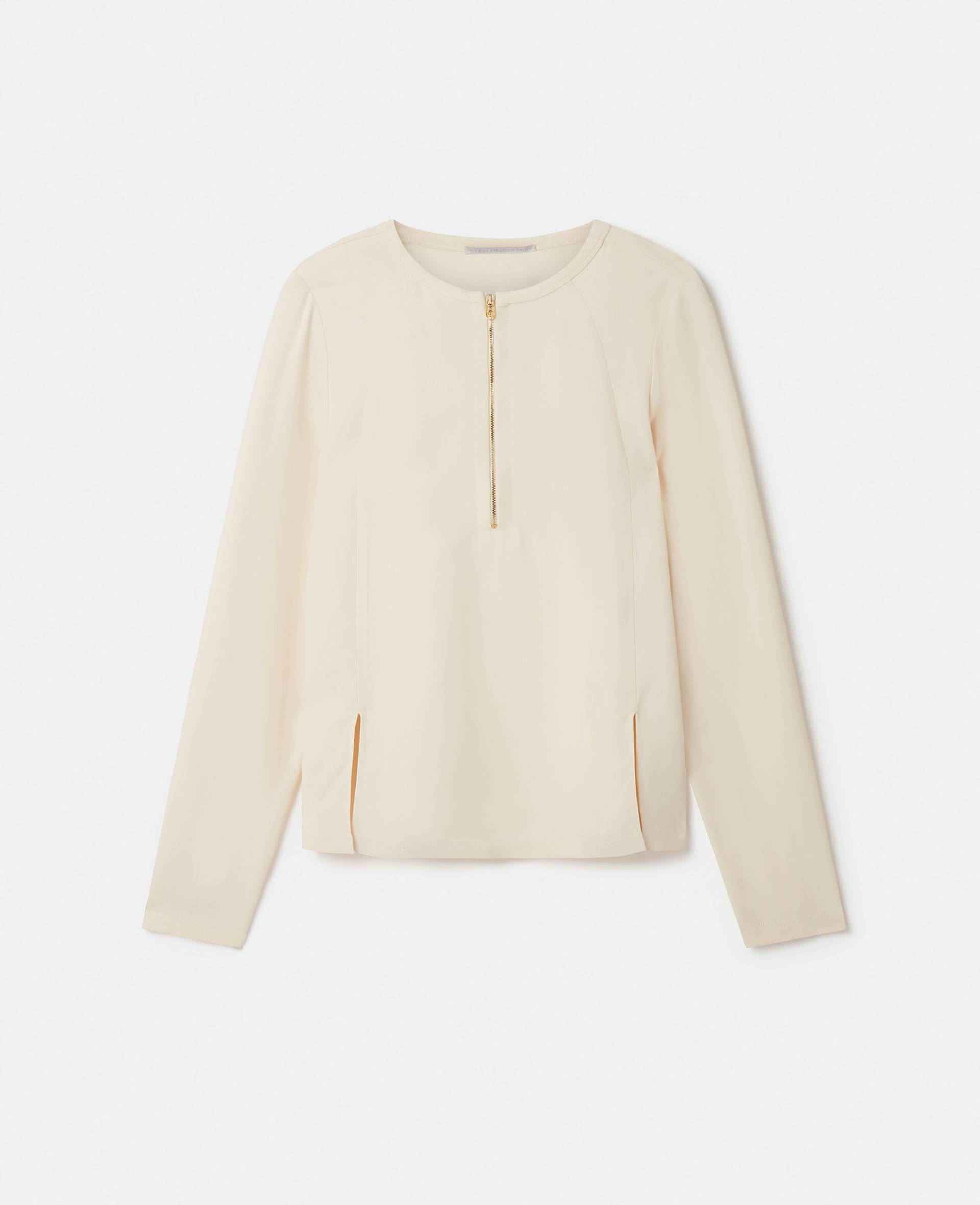 Stella McCartney - Arlesa Bluse mit zwei Schlitzen und Reißverschluss, Frau, Gips, Größe: 38 von Stella McCartney