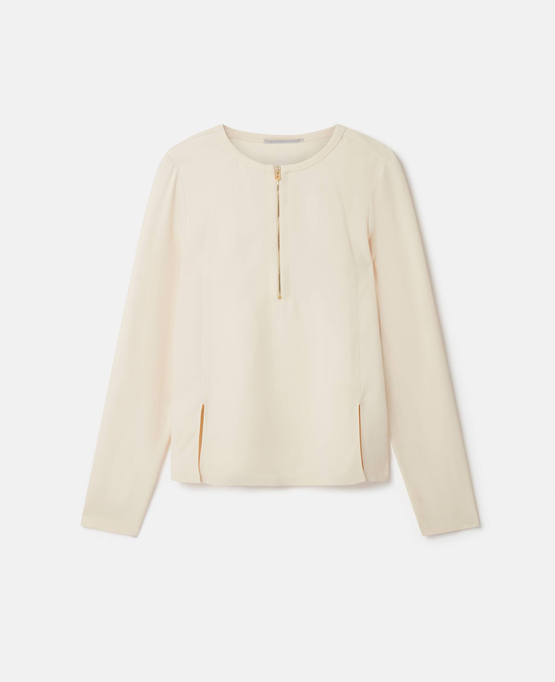 Stella McCartney - Arlesa Bluse mit zwei Schlitzen und Reißverschluss, Frau, Gips, Größe: 42 von Stella McCartney