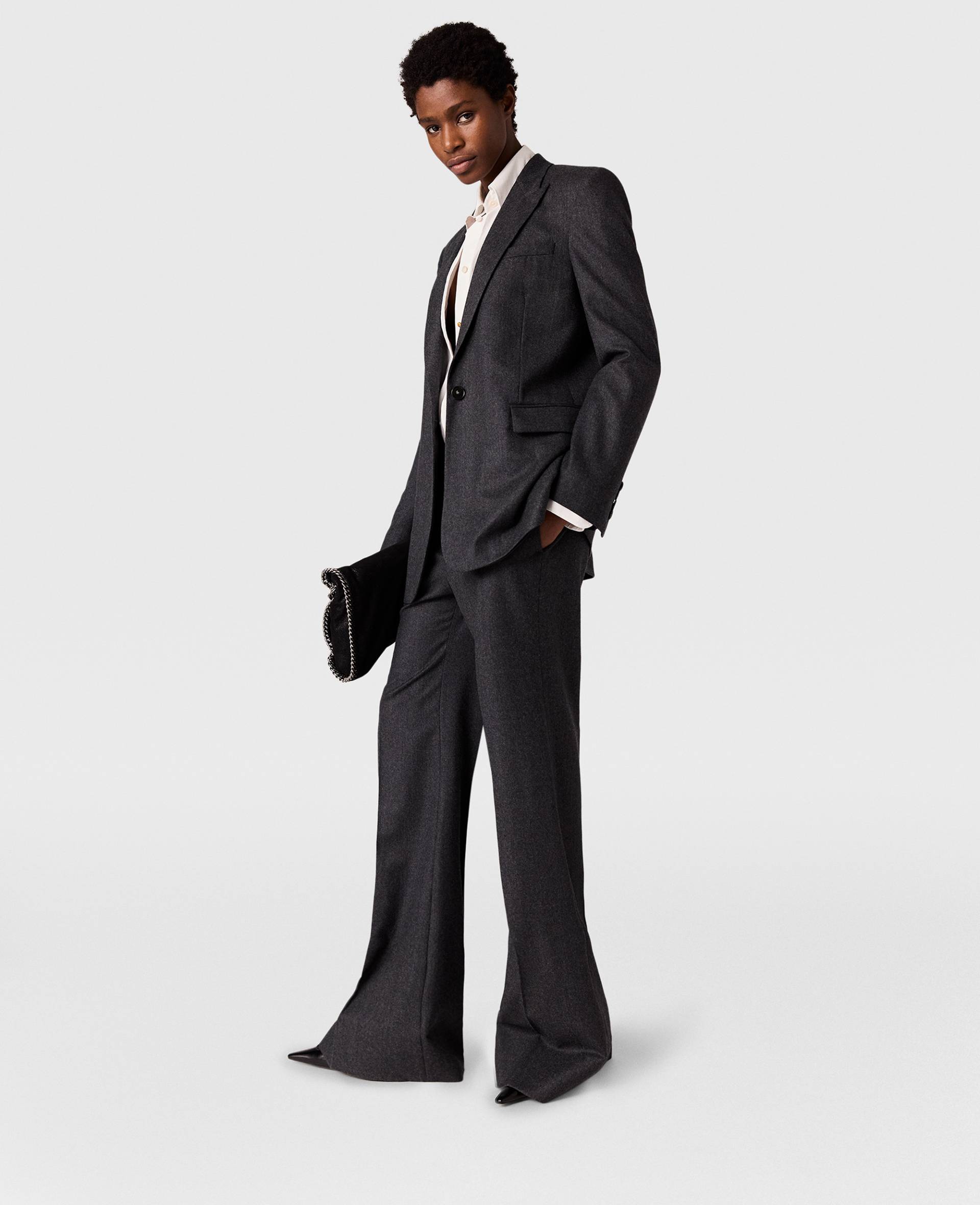Stella McCartney - Ausgestellte Hose mit niedriger Taille, Frau, Aschgrau, Größe: 42 von Stella McCartney