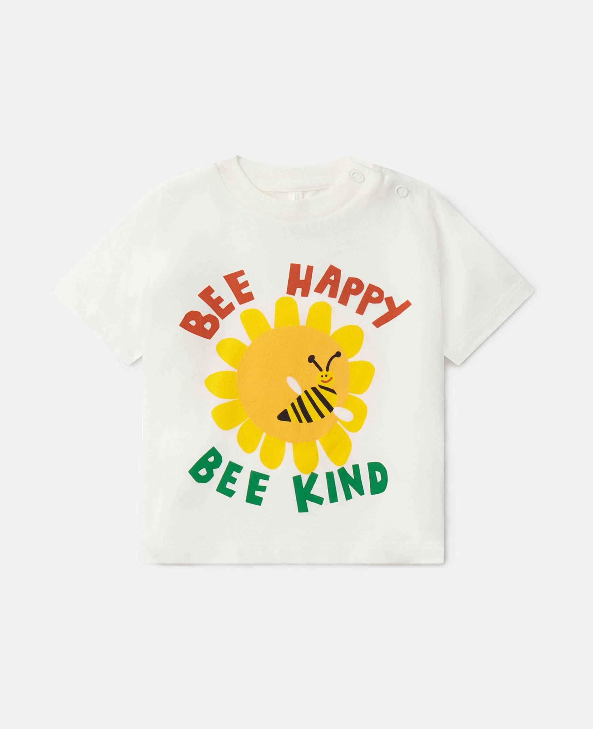 Stella McCartney - Bee Happy T-Shirt, Frau, Ivory, Größe: 12m von Stella McCartney