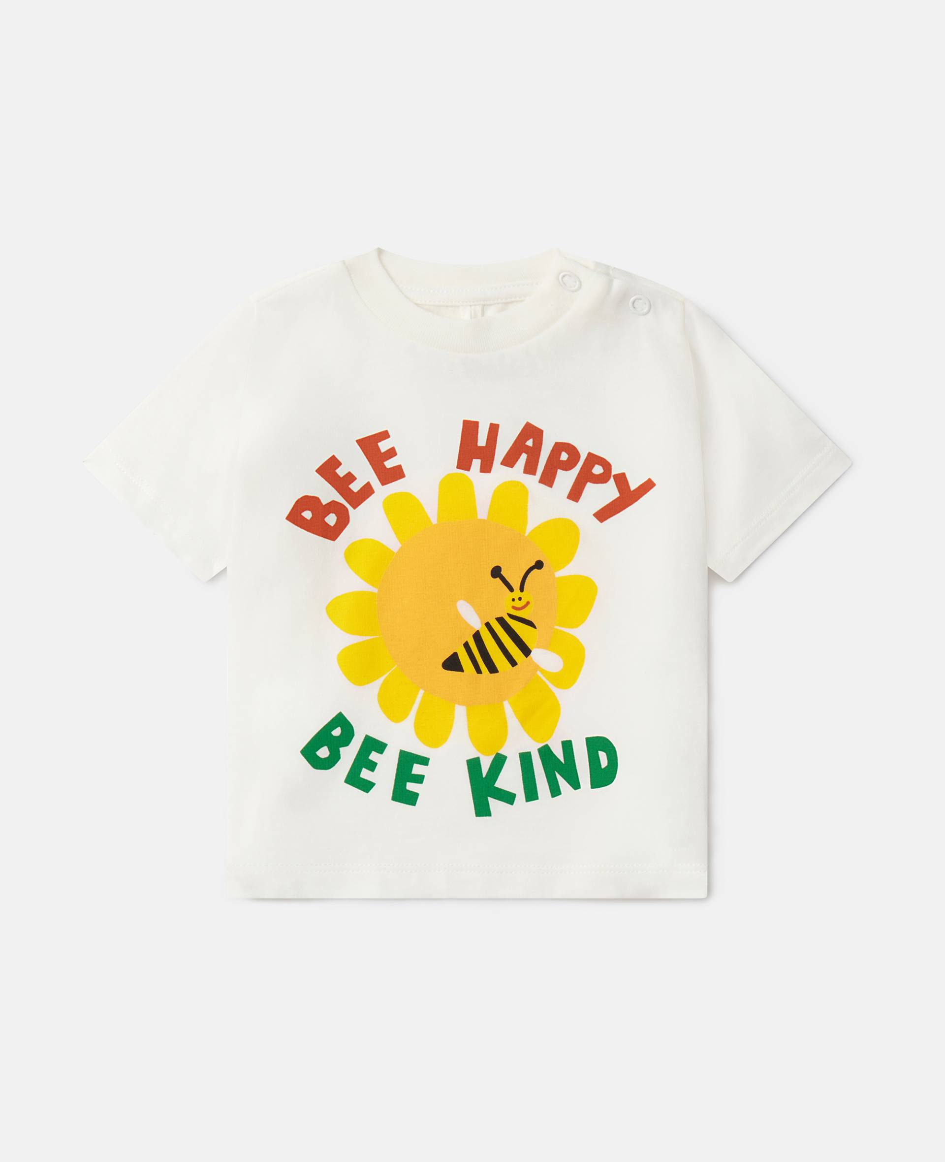 Stella McCartney - Bee Happy T-Shirt, Frau, Ivory, Größe: 24m von Stella McCartney