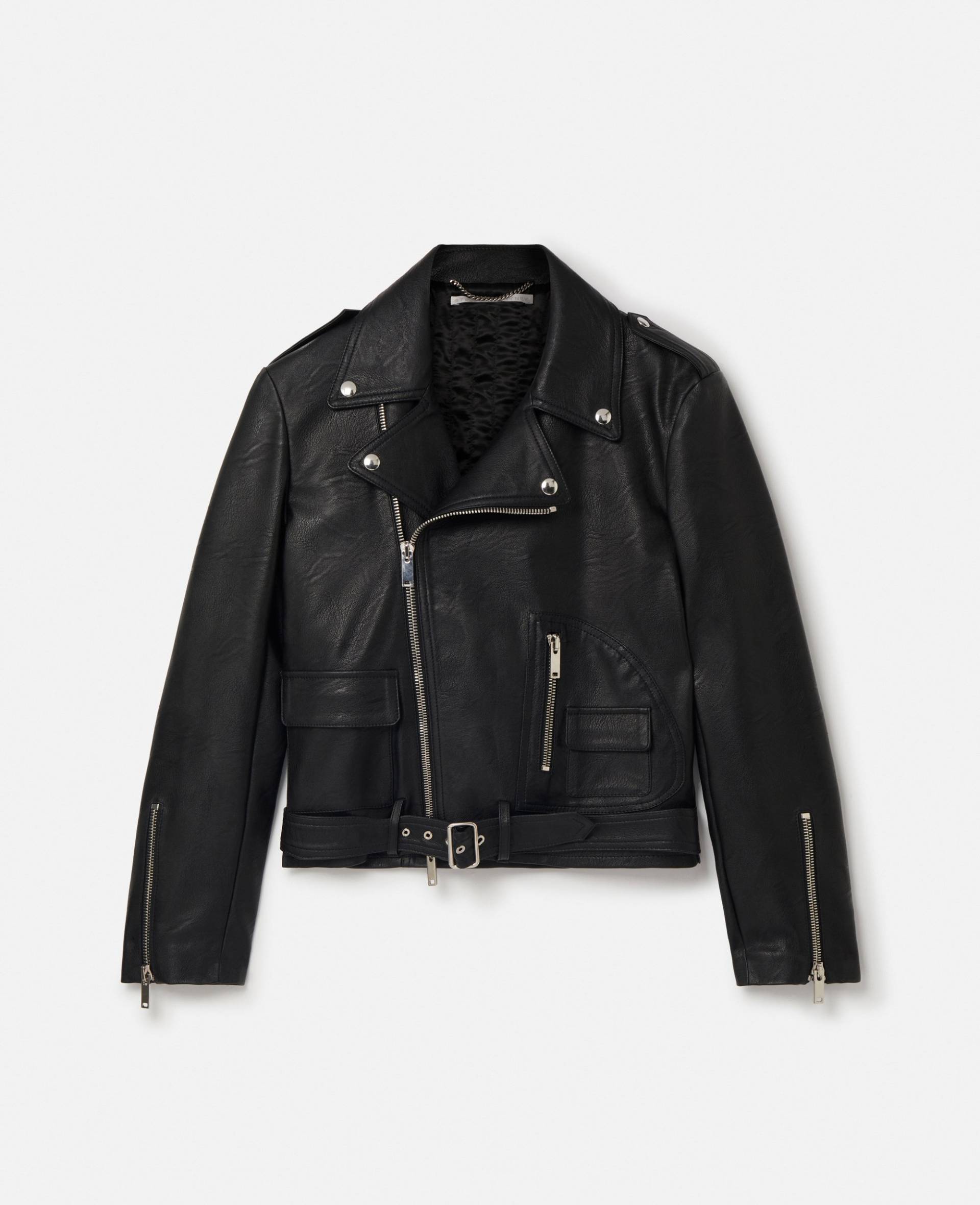 Stella McCartney - Bikerjacke aus Alter Mat, Frau, Schwarz, Größe: 44 von Stella McCartney