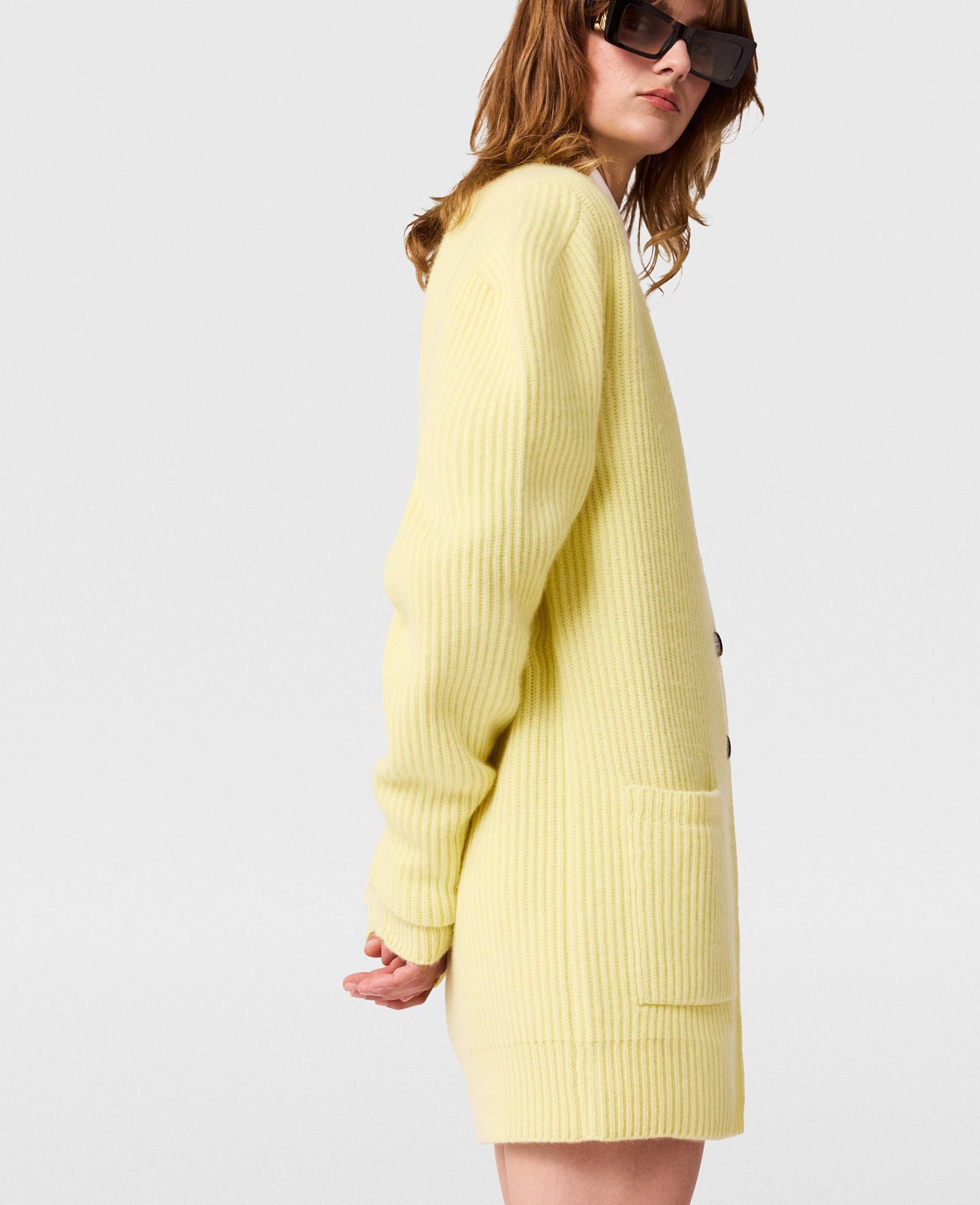 Stella McCartney - Chunky Knit V-Neck Cardigan, Frau, Lemon, Größe: S von Stella McCartney