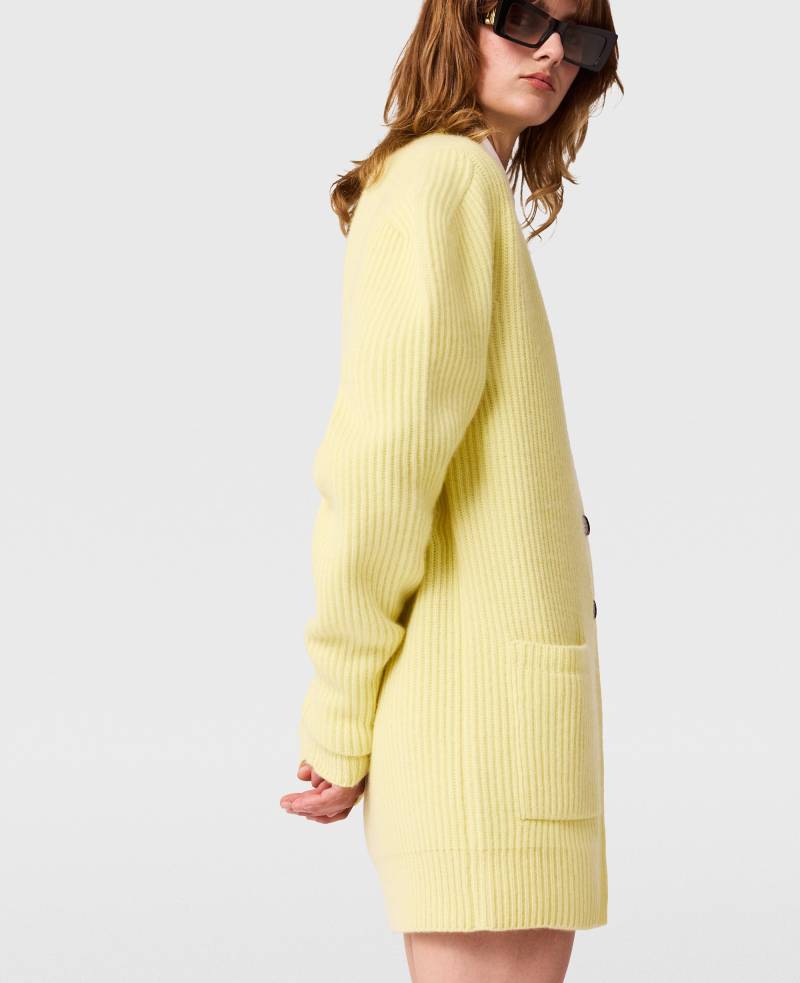 Stella McCartney - Chunky Knit V-Neck Cardigan, Frau, Lemon, Größe: S von Stella McCartney