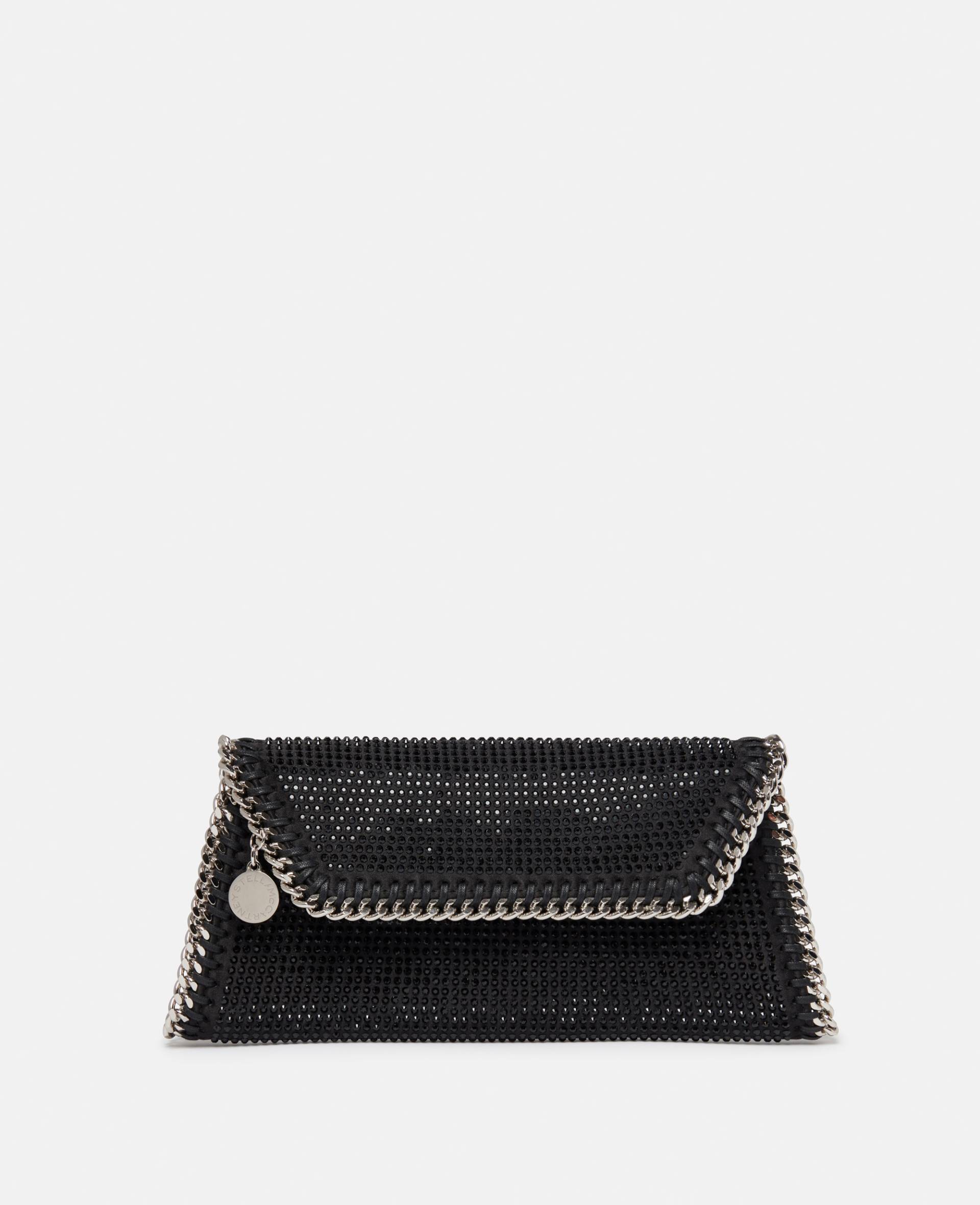 Stella McCartney - Clutch Falabella mit Hotfix Kristallen, Frau, Schwarz von Stella McCartney