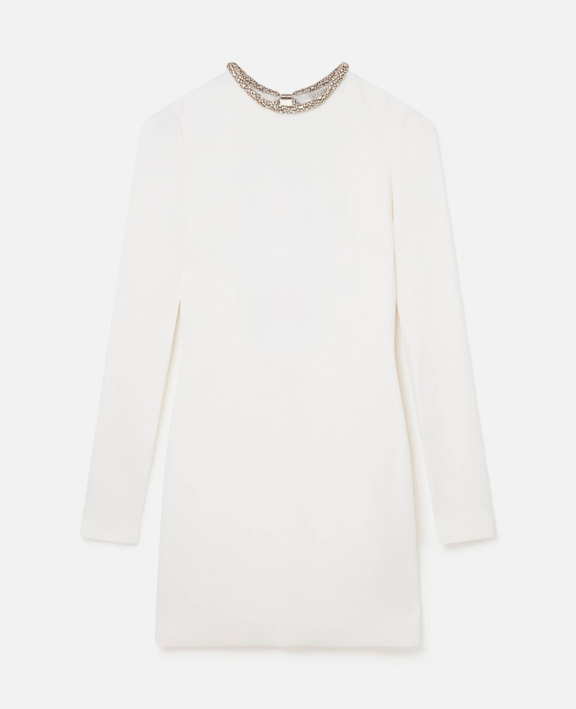 Stella McCartney - Cocktail Minikleid mit Kristallkragen, Frau, Weiß, Größe: 34 von Stella McCartney