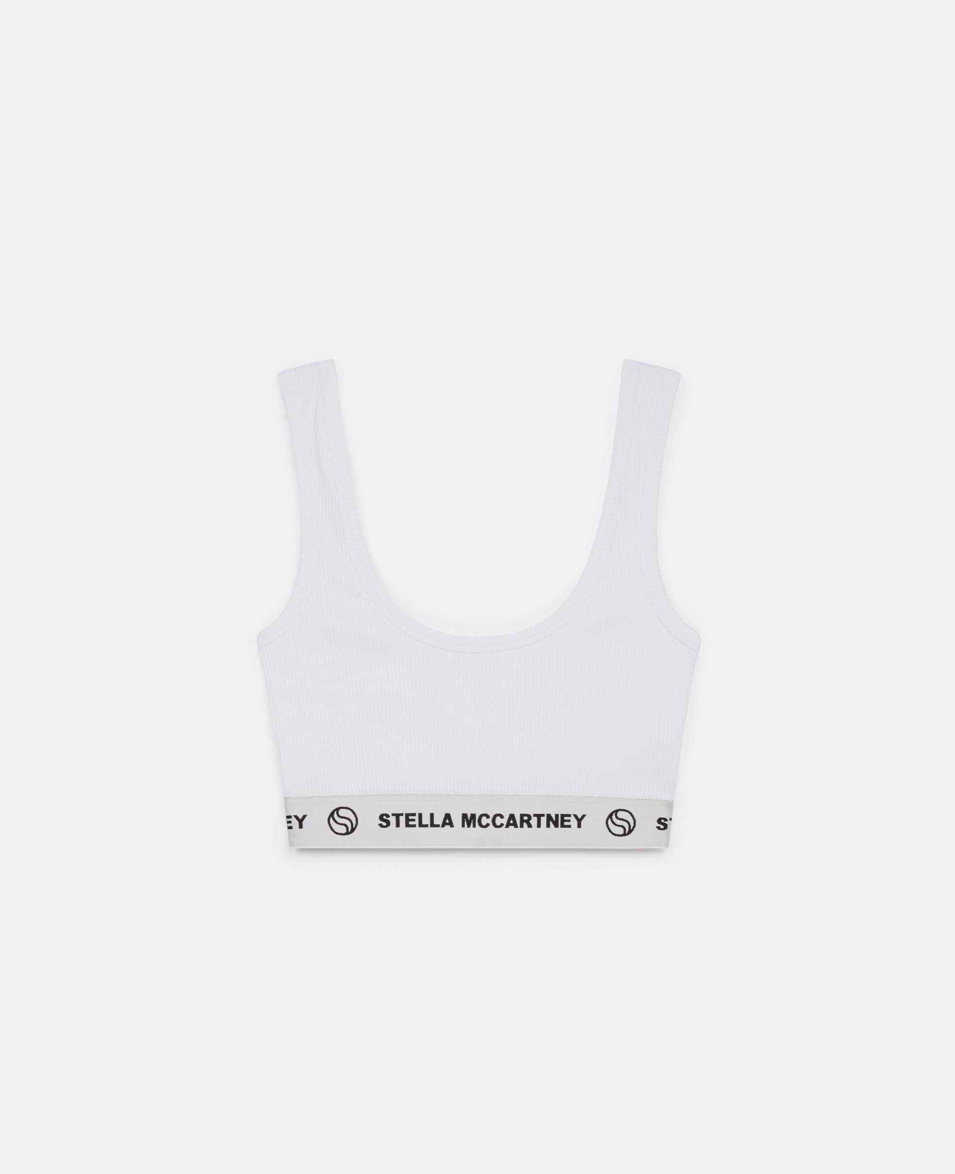 Stella McCartney - Crop Top mit S Wave Band, Frau, Reines Weiß, Größe: L von Stella McCartney