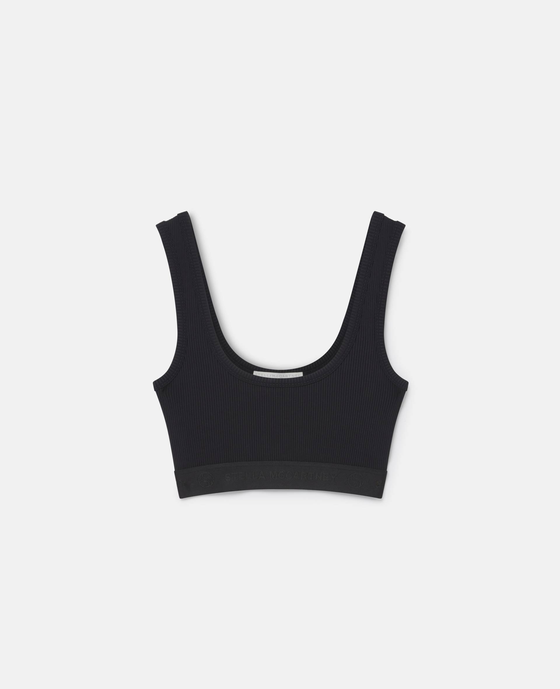 Stella McCartney - Crop Top mit S Wave Band, Frau, Schwarz, Größe: XS von Stella McCartney