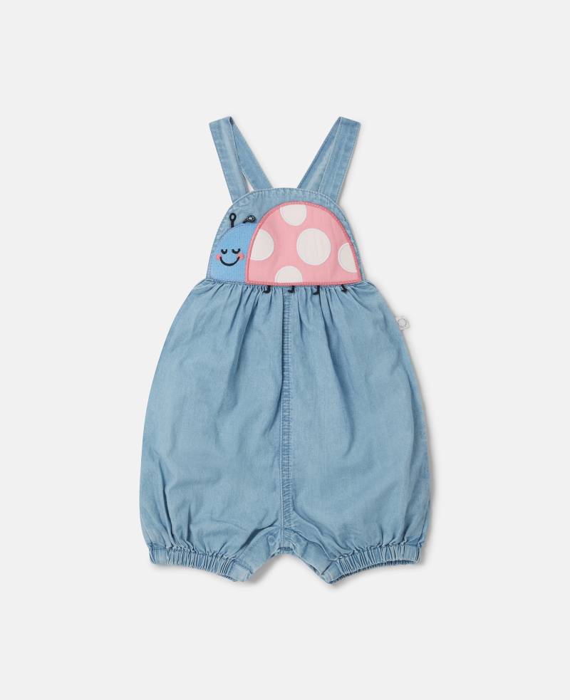 Stella McCartney - Denim-Strampler mit Marienkaefer-Stickerei, Frau, Hellblau, Größe: 12m von Stella McCartney