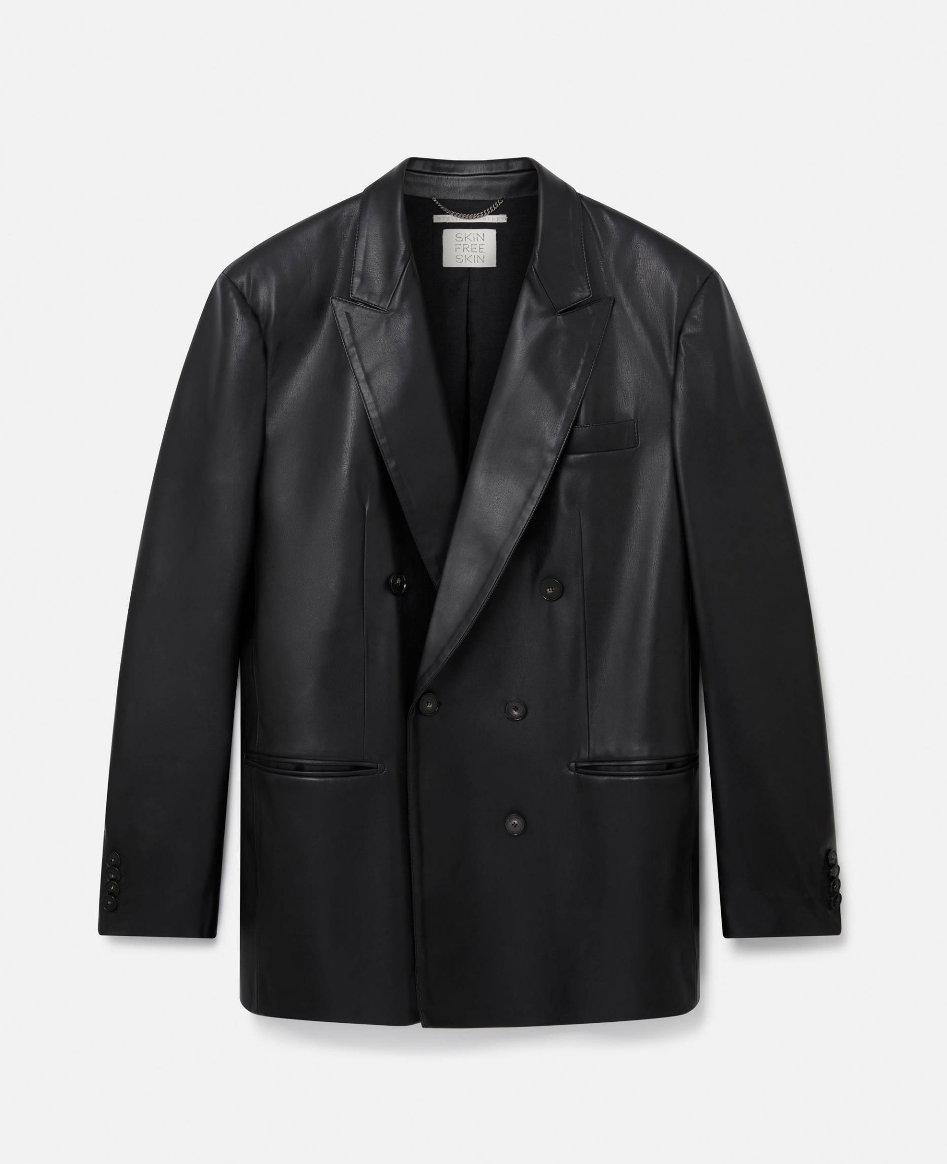 Stella McCartney - Doppelreihiger Oversize Blazer aus Alter Mat, Frau, Schwarz, Größe: 38 von Stella McCartney