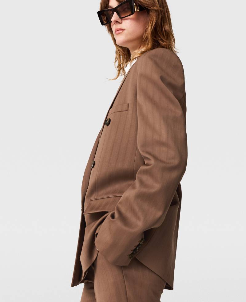 Stella McCartney - Doppelreihiger Oversize-Blazer mit Nadelstreifen, Frau, Sienna, Größe: 36 von Stella McCartney