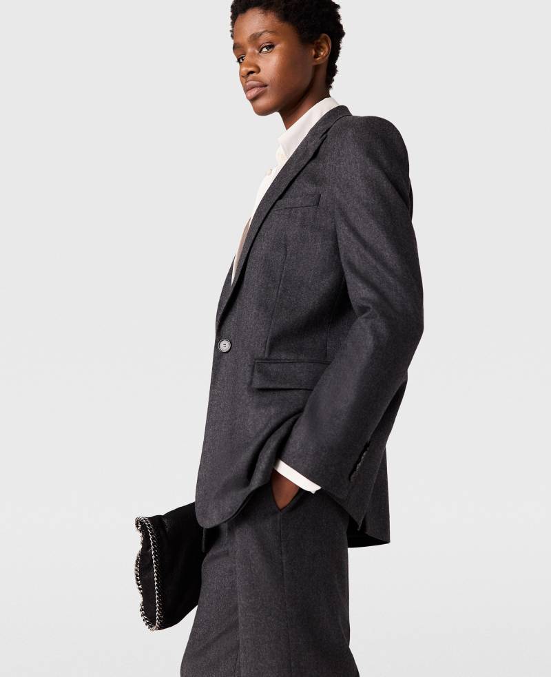 Stella McCartney - Einreihiger Blazer, Frau, Aschgrau, Größe: 40 von Stella McCartney