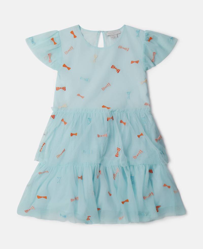 Stella McCartney - Elegantes Kleid mit gestreiften Schleifen, Frau, Aquablau, Größe: 2 von Stella McCartney