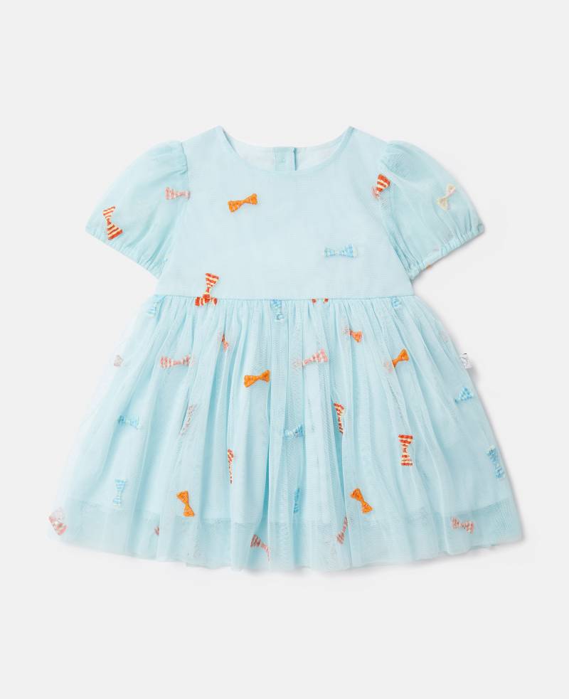 Stella McCartney - Elegantes Kleid mit gestreiften Schleifen, Frau, Aquablau, Größe: 6m von Stella McCartney