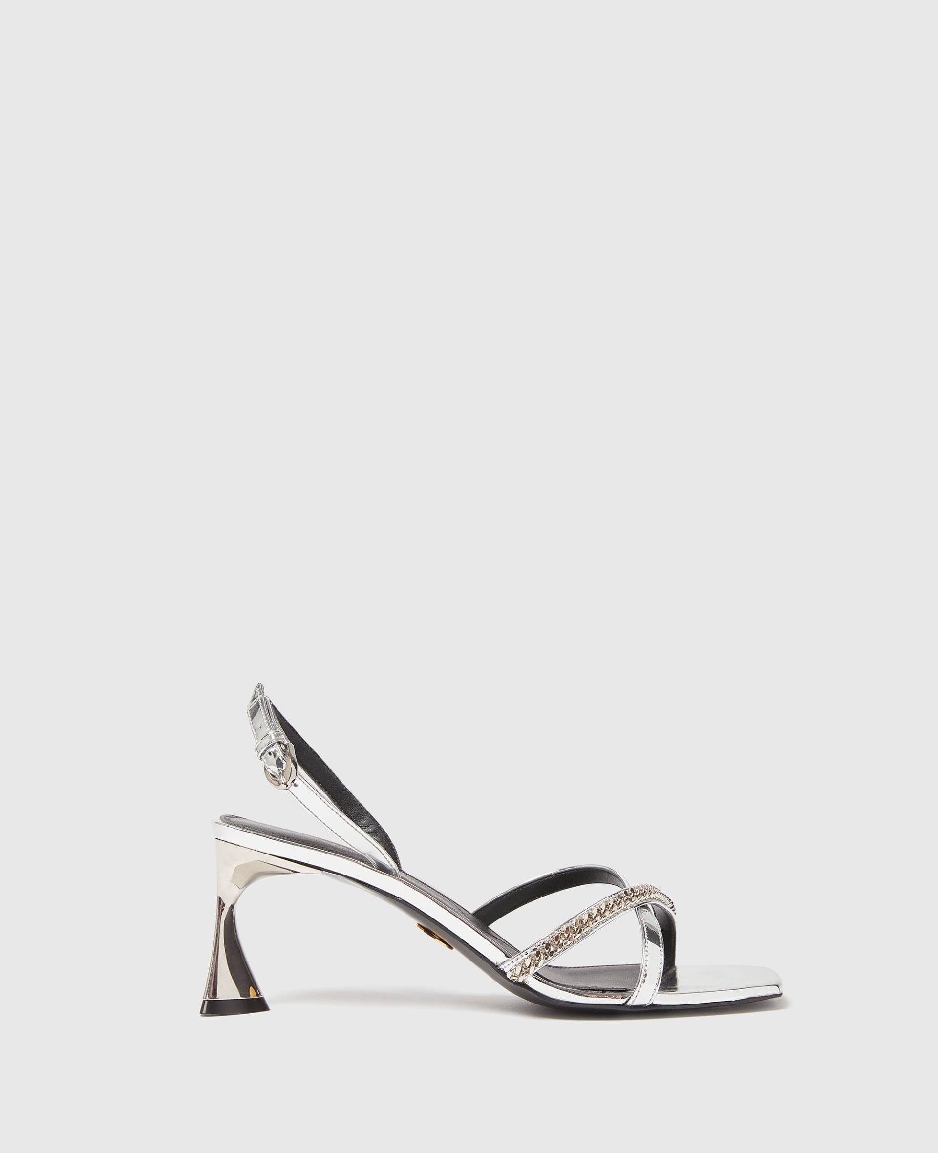 Stella McCartney - Elsa Metallic-Sandalen mit Absatz, Frau, Silber, Größe: 37h von Stella McCartney