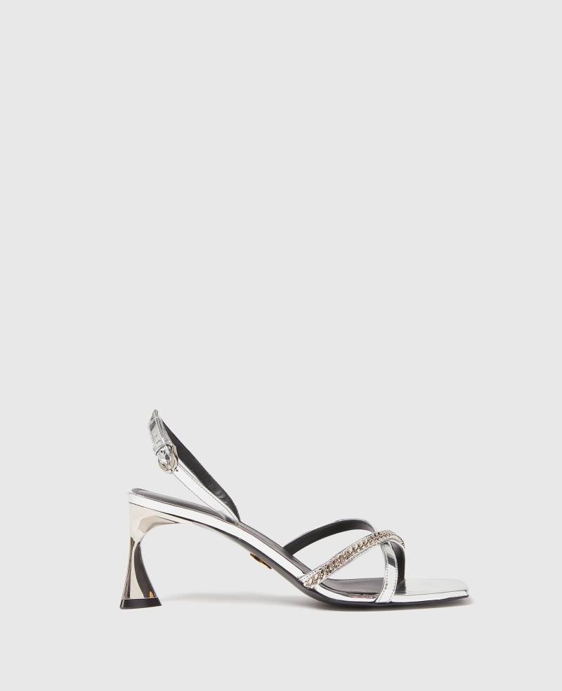 Stella McCartney - Elsa Metallic-Sandalen mit Absatz, Frau, Silber, Größe: 39h von Stella McCartney