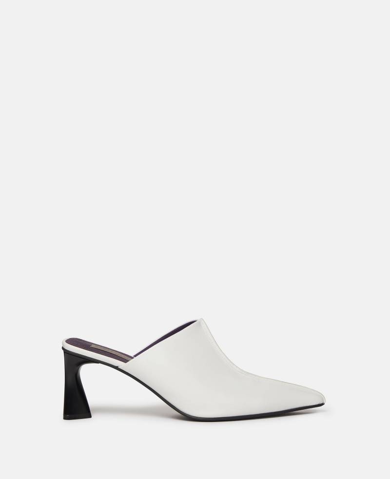 Stella McCartney - Elsa Mules mit spitzer Zehenpartie und Kittenheel-Absatz, Frau, Weiß, Größe: 39 von Stella McCartney