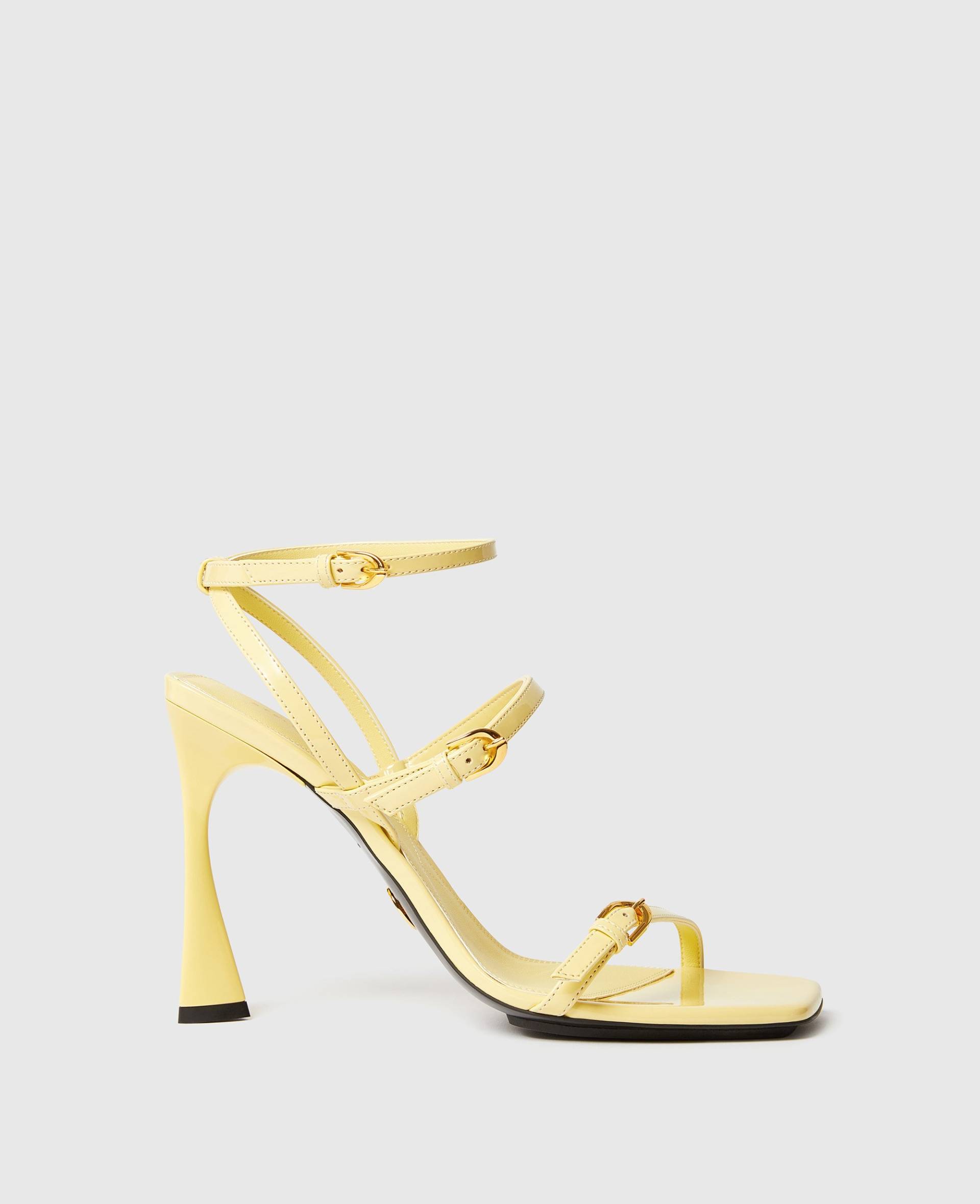 Stella McCartney - Elsa Sandalen aus Lackleder mit Absatz, Frau, Bananengelb, Größe: 38 von Stella McCartney