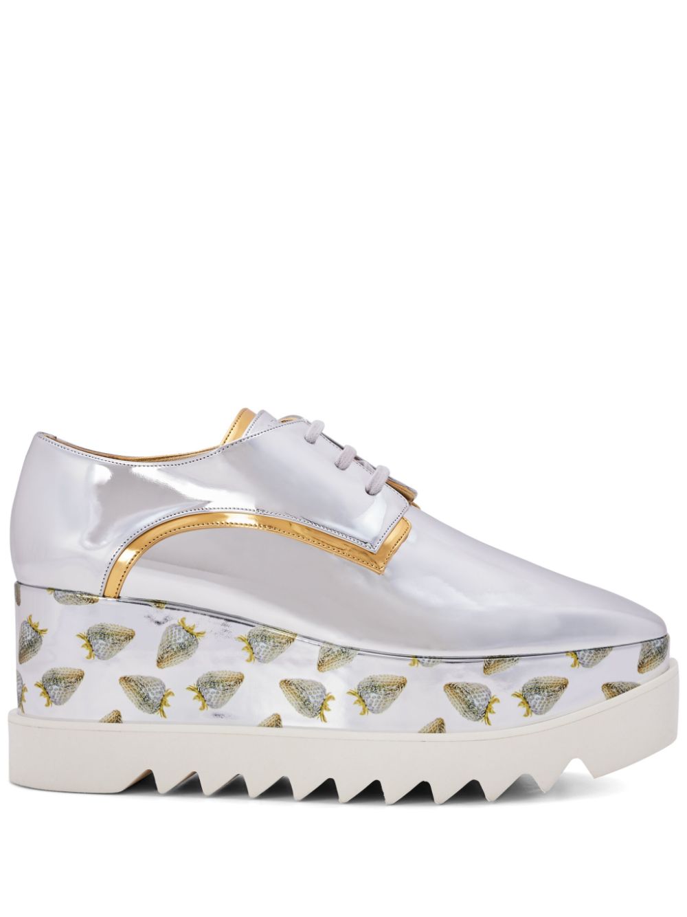 Stella McCartney Elyse Strawberry Metallic-Sneakers mit Plateau - Silber von Stella McCartney