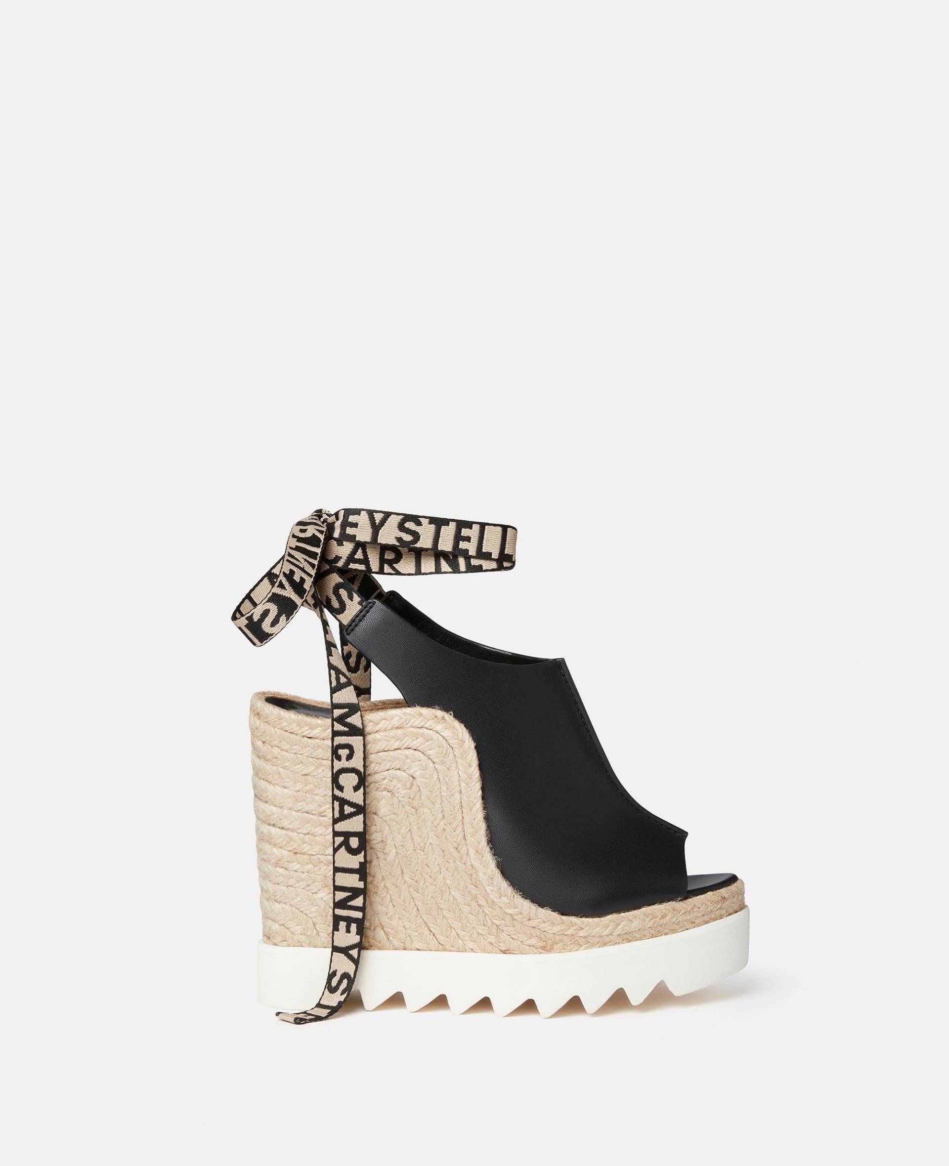 Stella McCartney - Espadrilles Gaia aus Alter Mat mit Keilabsatz, Frau, Schwarz, Größe: 37 von Stella McCartney