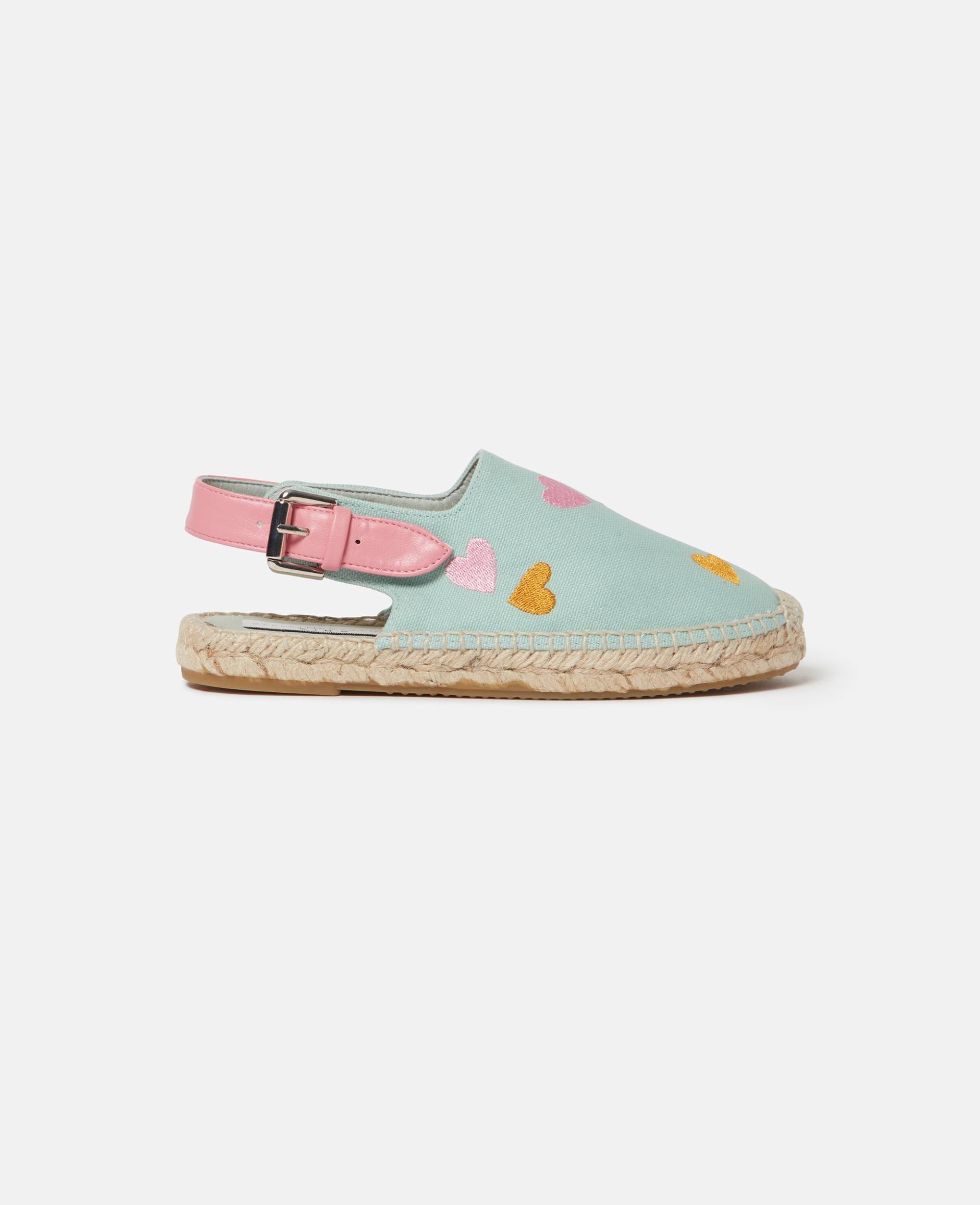 Stella McCartney - Espadrilles aus Canvas mit Herz-Stickerei, Frau, Grün, Größe: 28 von Stella McCartney