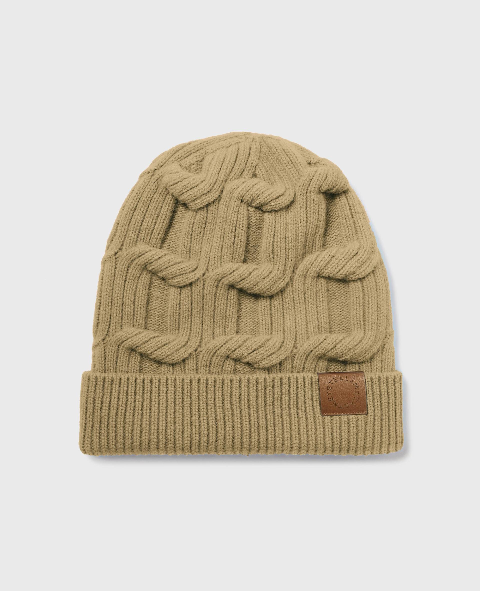 Stella McCartney - Falabella Beanie aus Zopfmusterstrick, Frau, Camel von Stella McCartney