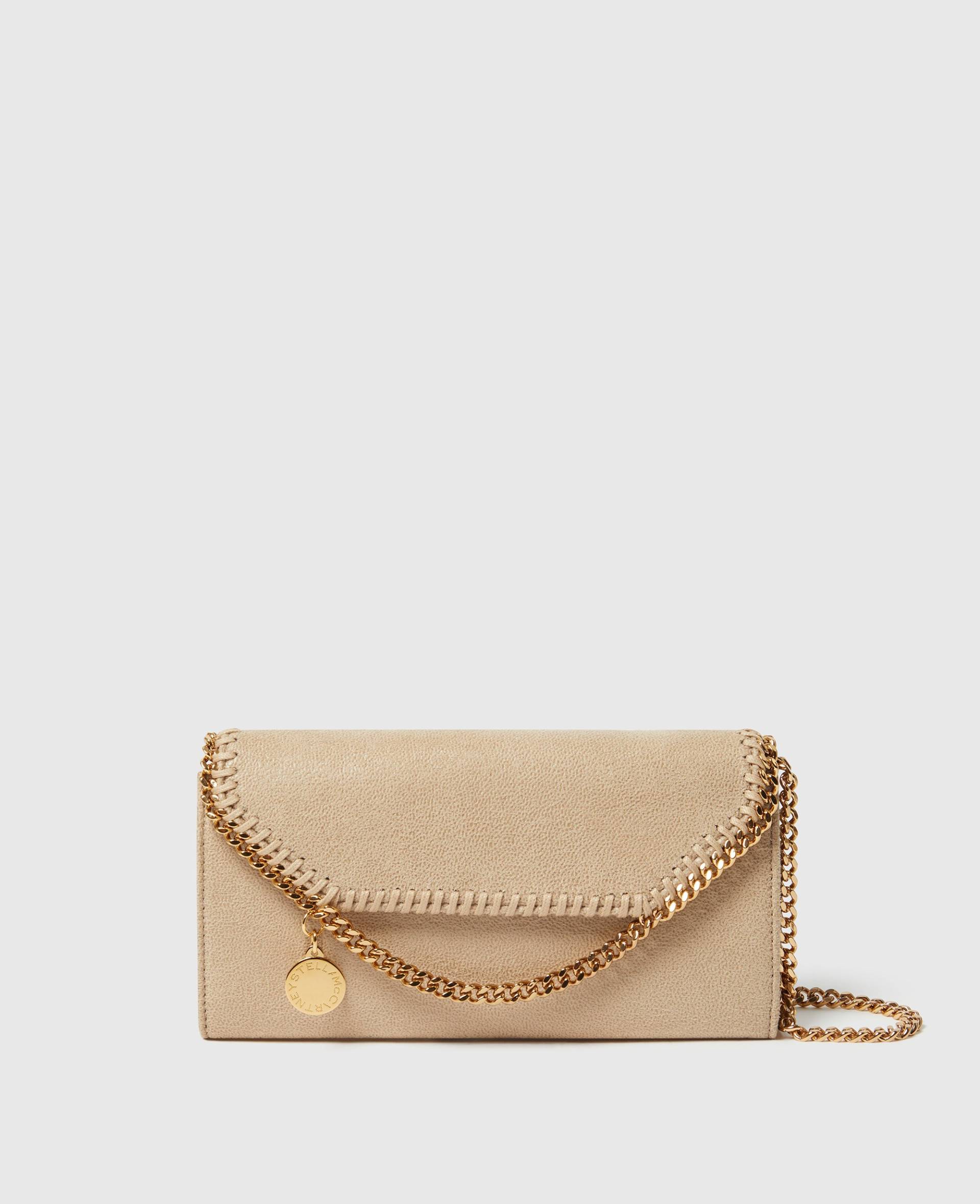 Stella McCartney - Falabella Crossbody-Brieftasche mit Tragekette, Frau, Buttercreme von Stella McCartney