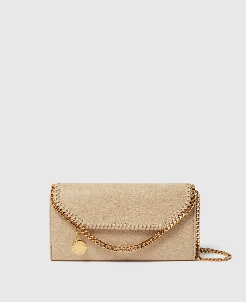 Stella McCartney - Falabella Crossbody-Brieftasche mit Tragekette, Frau, Buttercreme von Stella McCartney